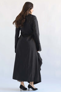 Fashion Styled Maxiblusa asimétrica drapeada Negro