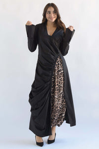 Fashion Styled Maxiblusa asimétrica drapeada Negro