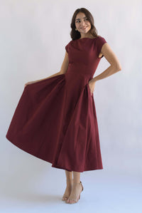 Fashion Styled Vestido torso largo Vino