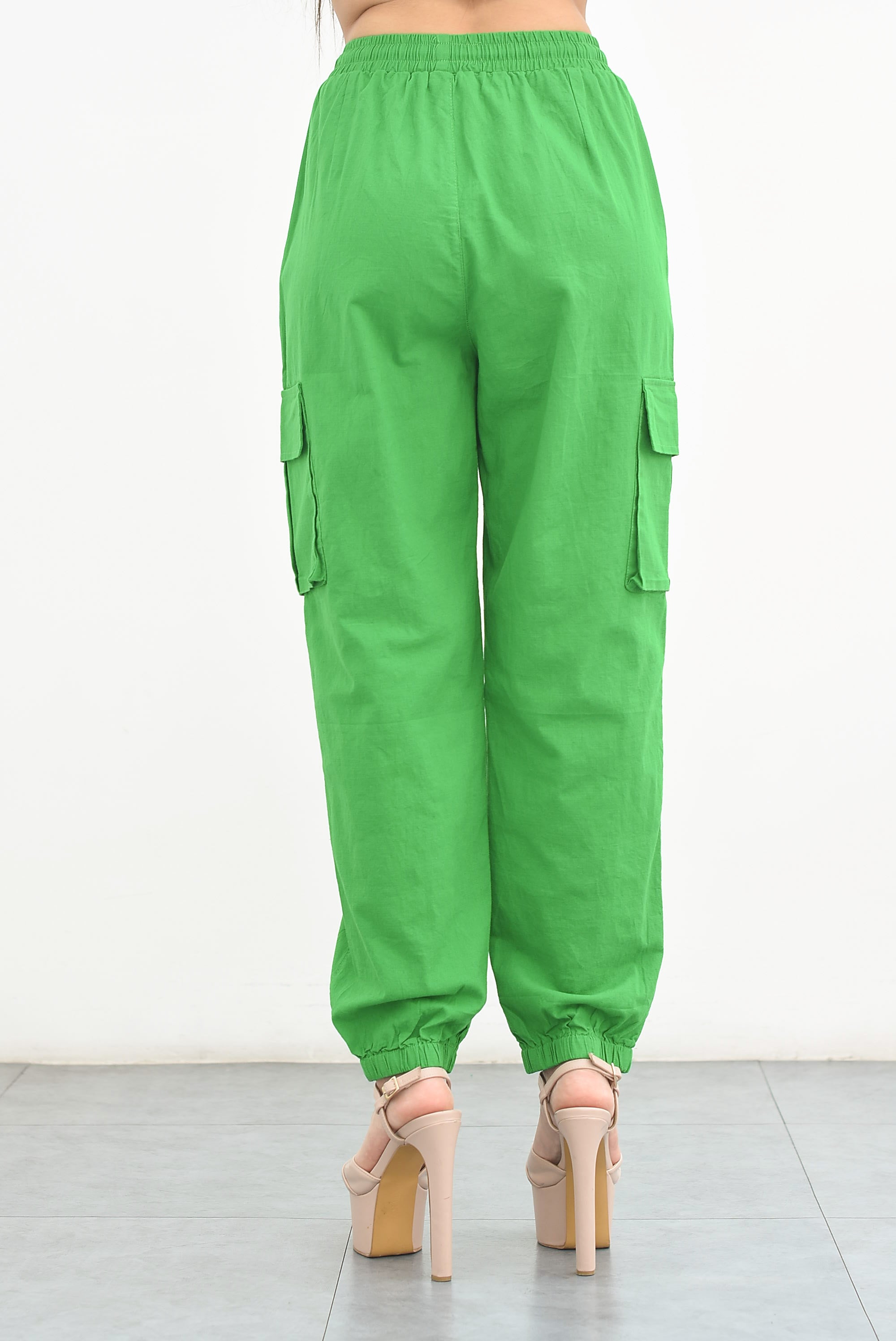 Jogger cargo lino Verde