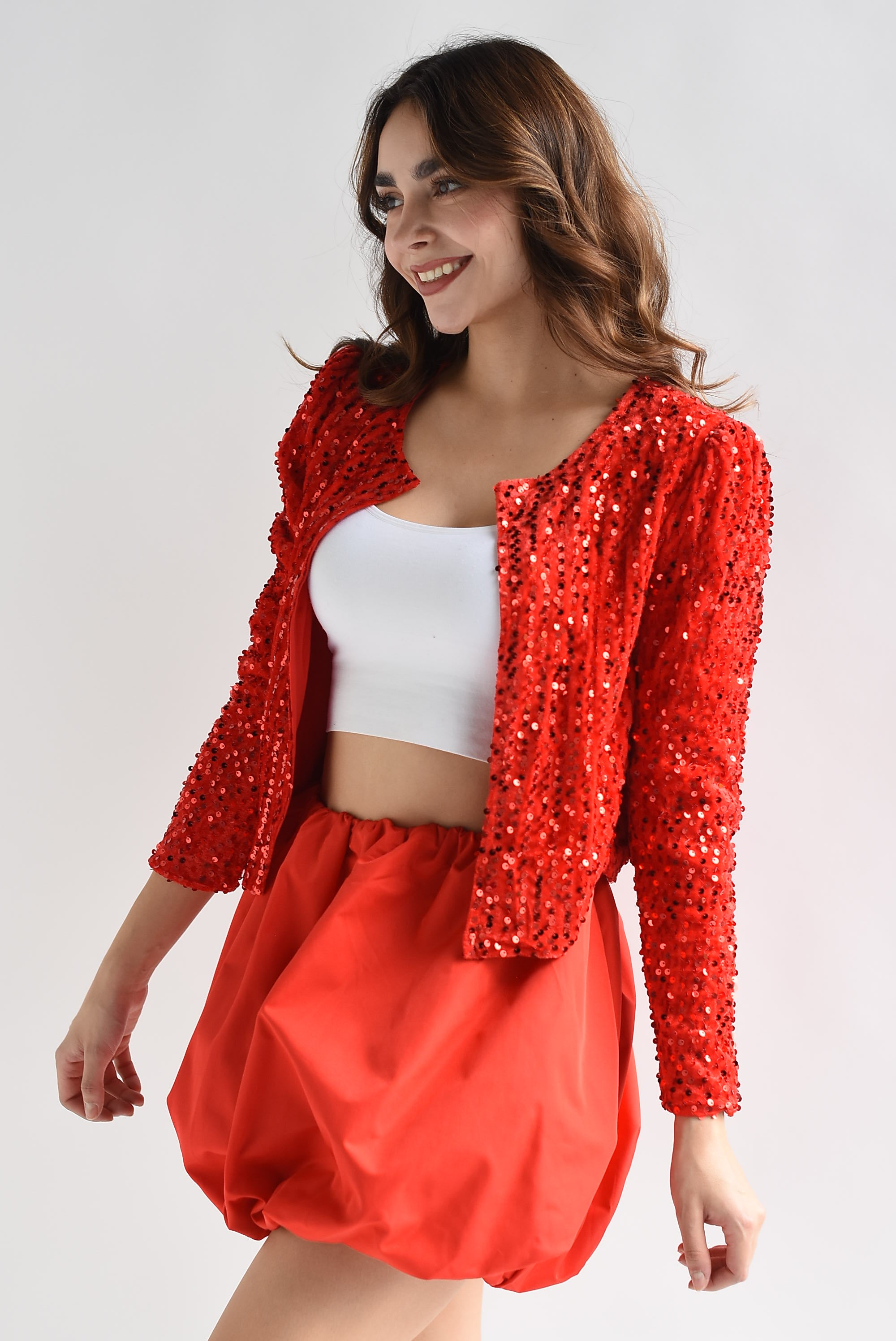 Saco ligero lentejuelas Rojo