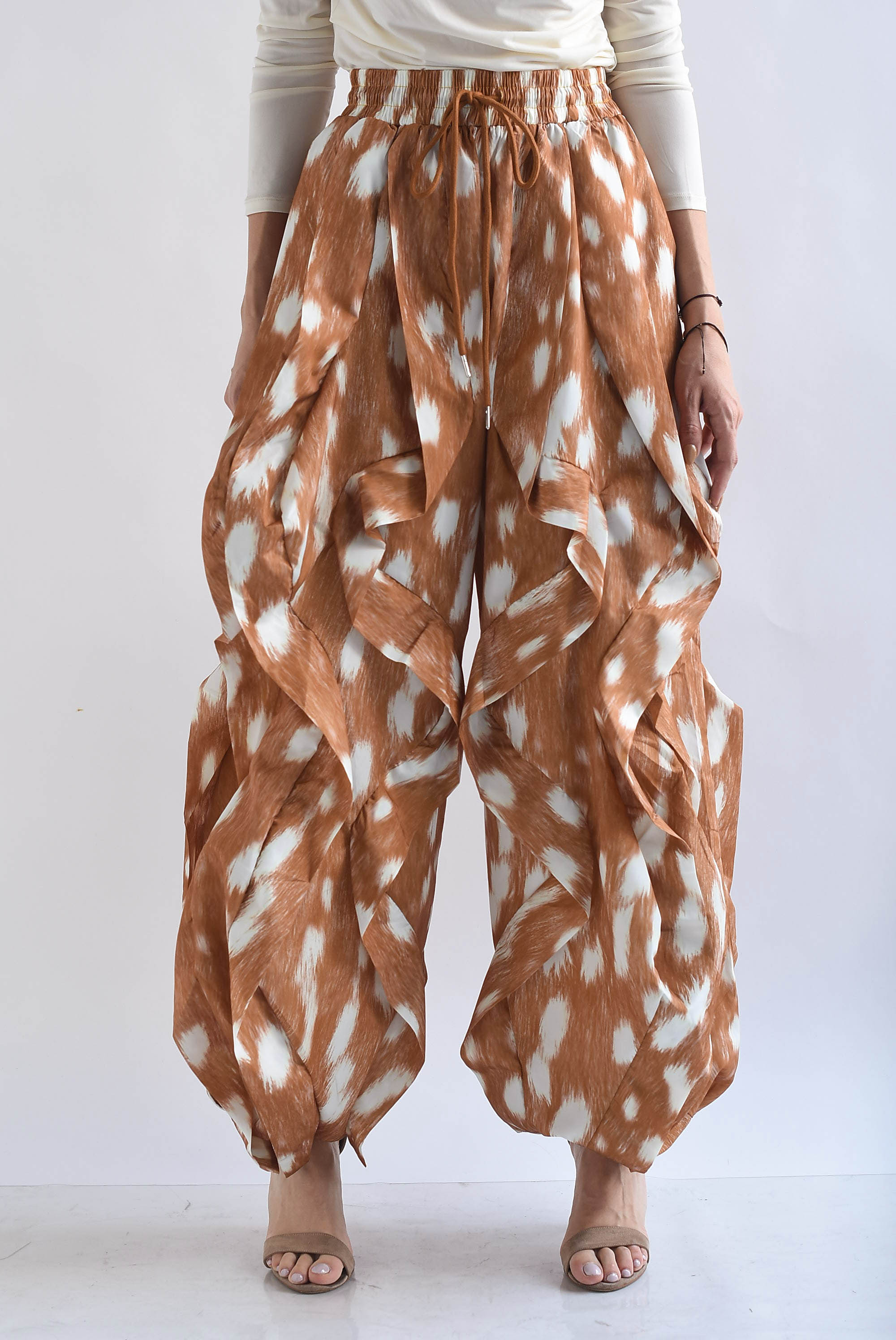 Pantalón Parachute ondas estampado