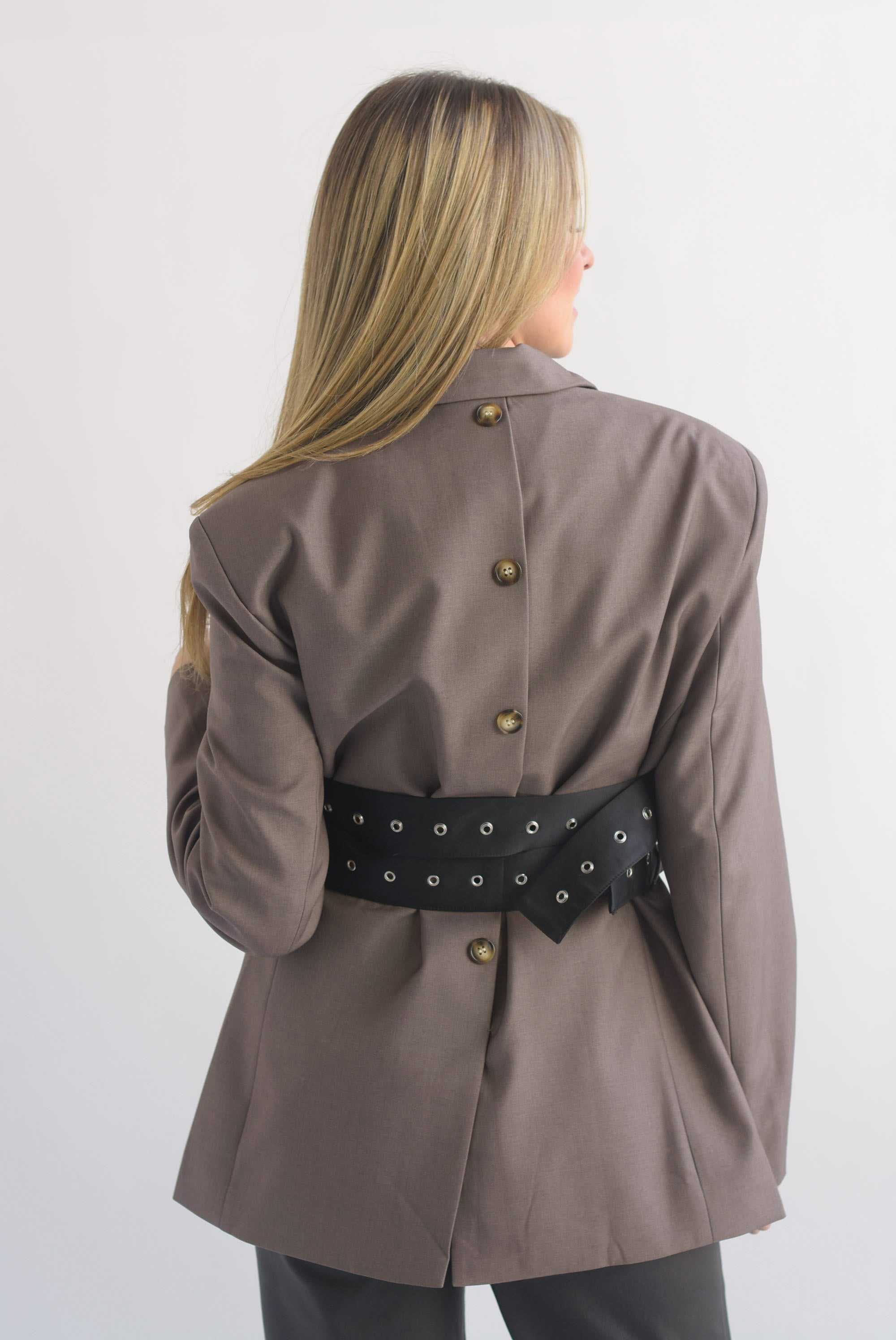 Blazer doble cinturón