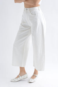 Fashion Styled Jeans barrel capri Blanco