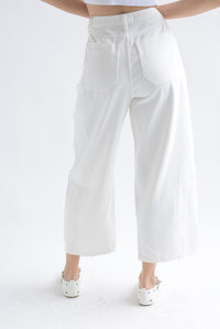 Fashion Styled Jeans barrel capri Blanco