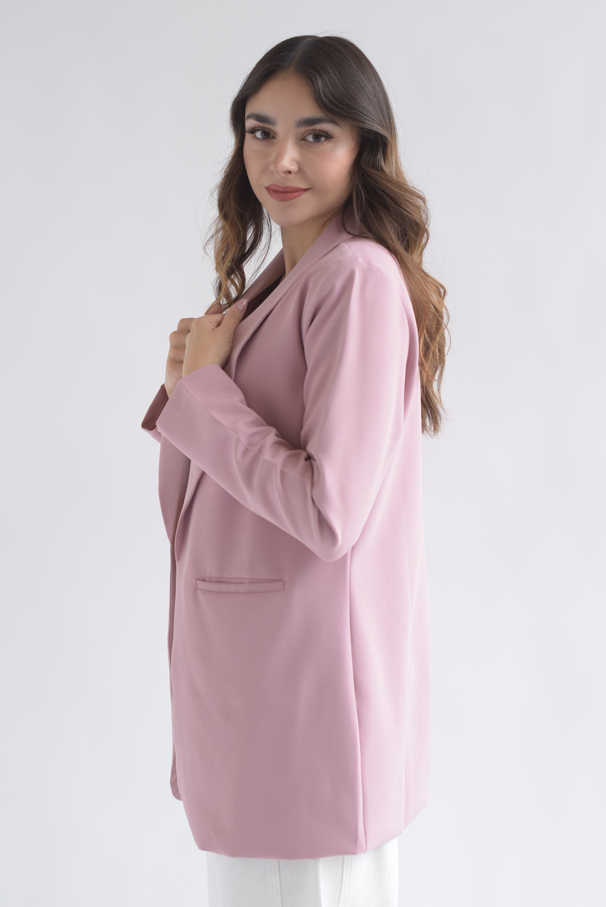 Blazer bolsillos ojal Rosa palo