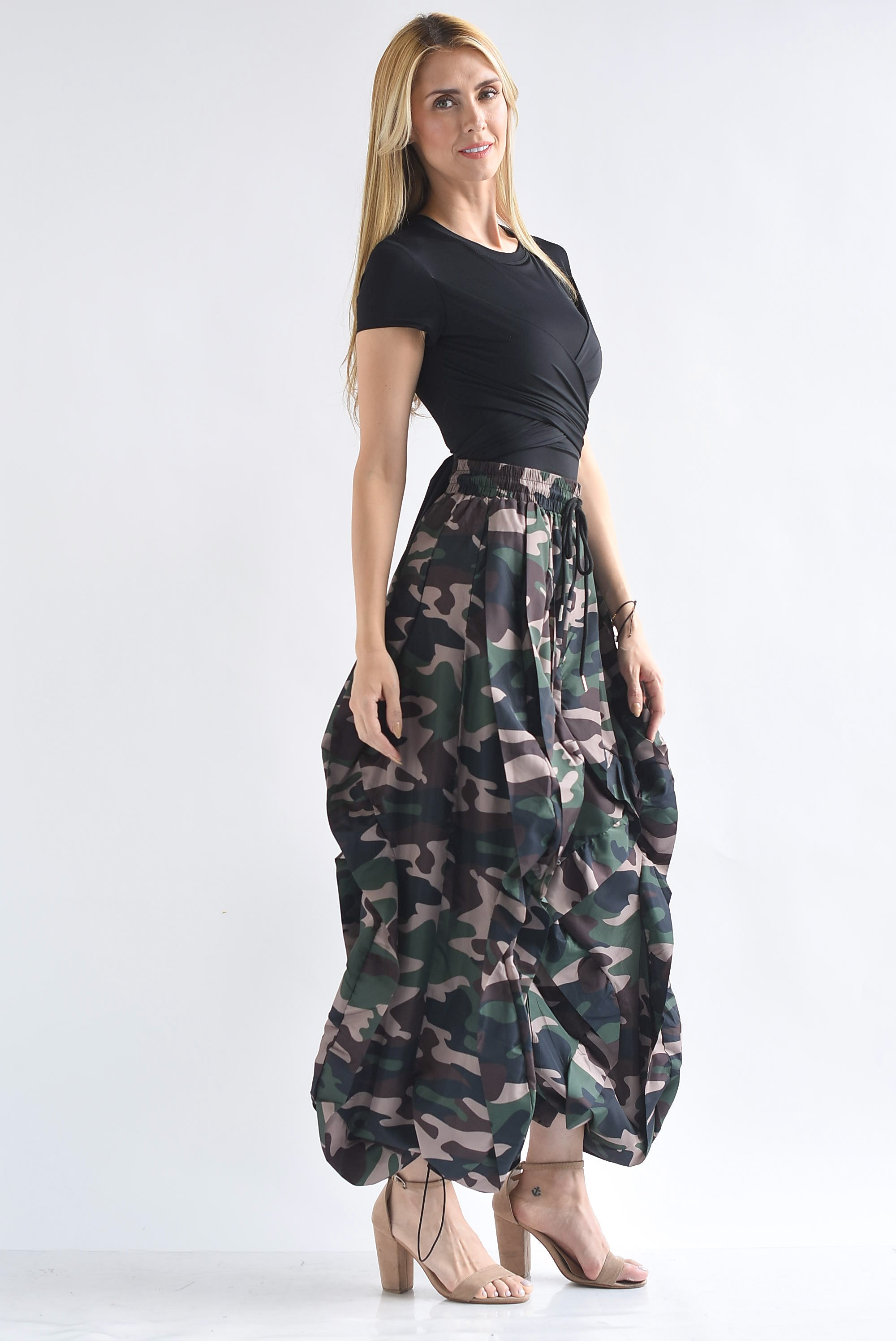Pantalón Parachute ondas estampado