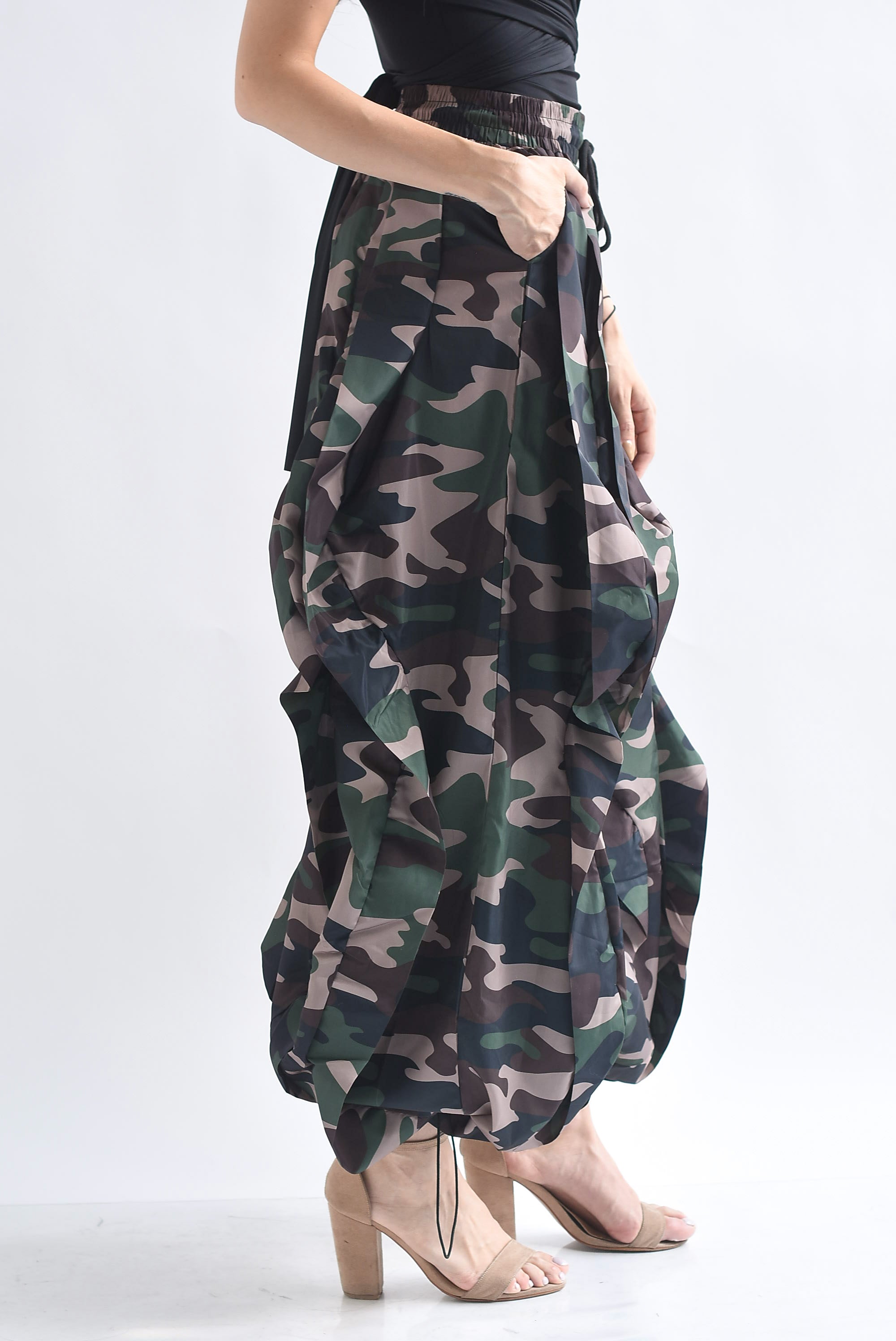 Pantalón Parachute ondas estampado
