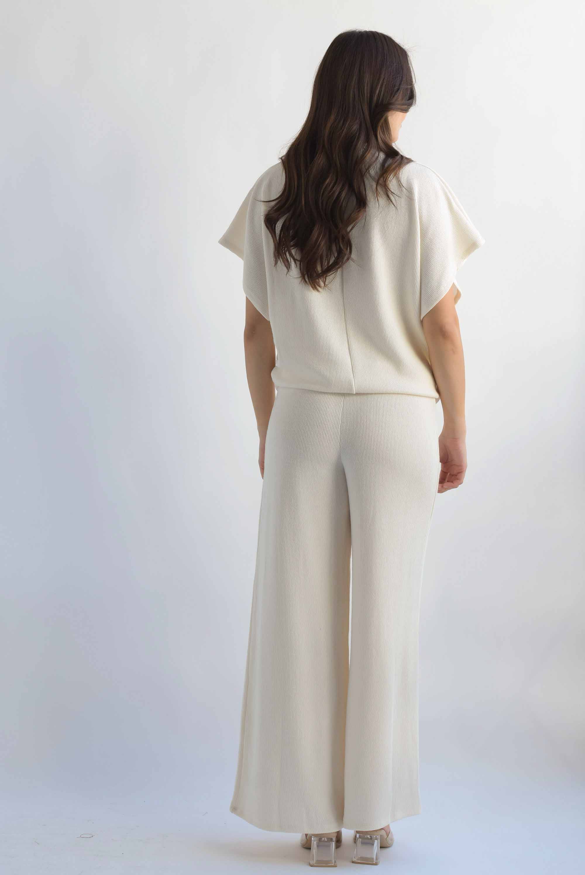 Set Pantalón y Blusa perkins punto Ivory