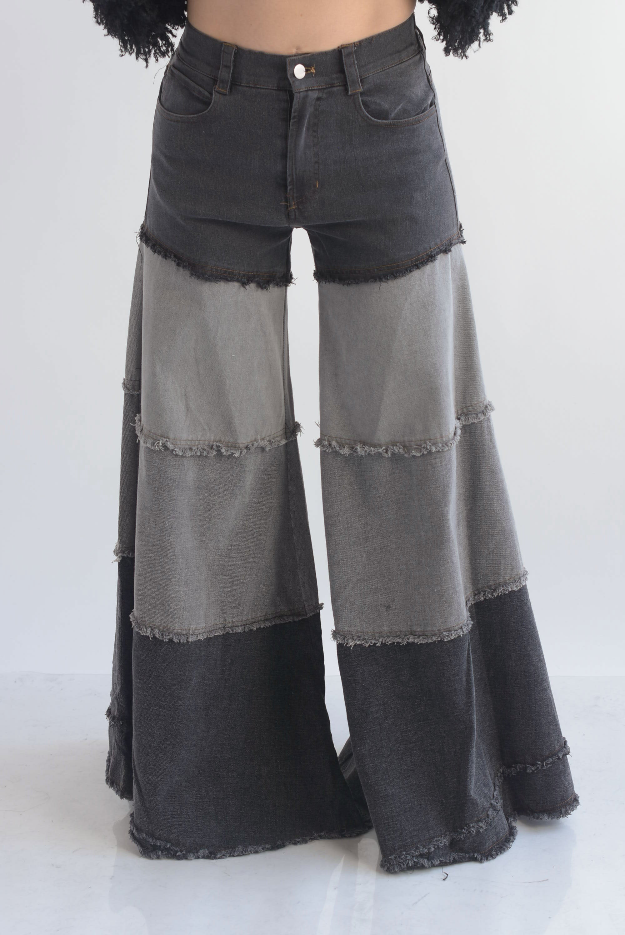 Jeans patchwork pata de elefante