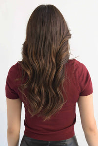 Fashion Styled Blusa punto manga corta Vino