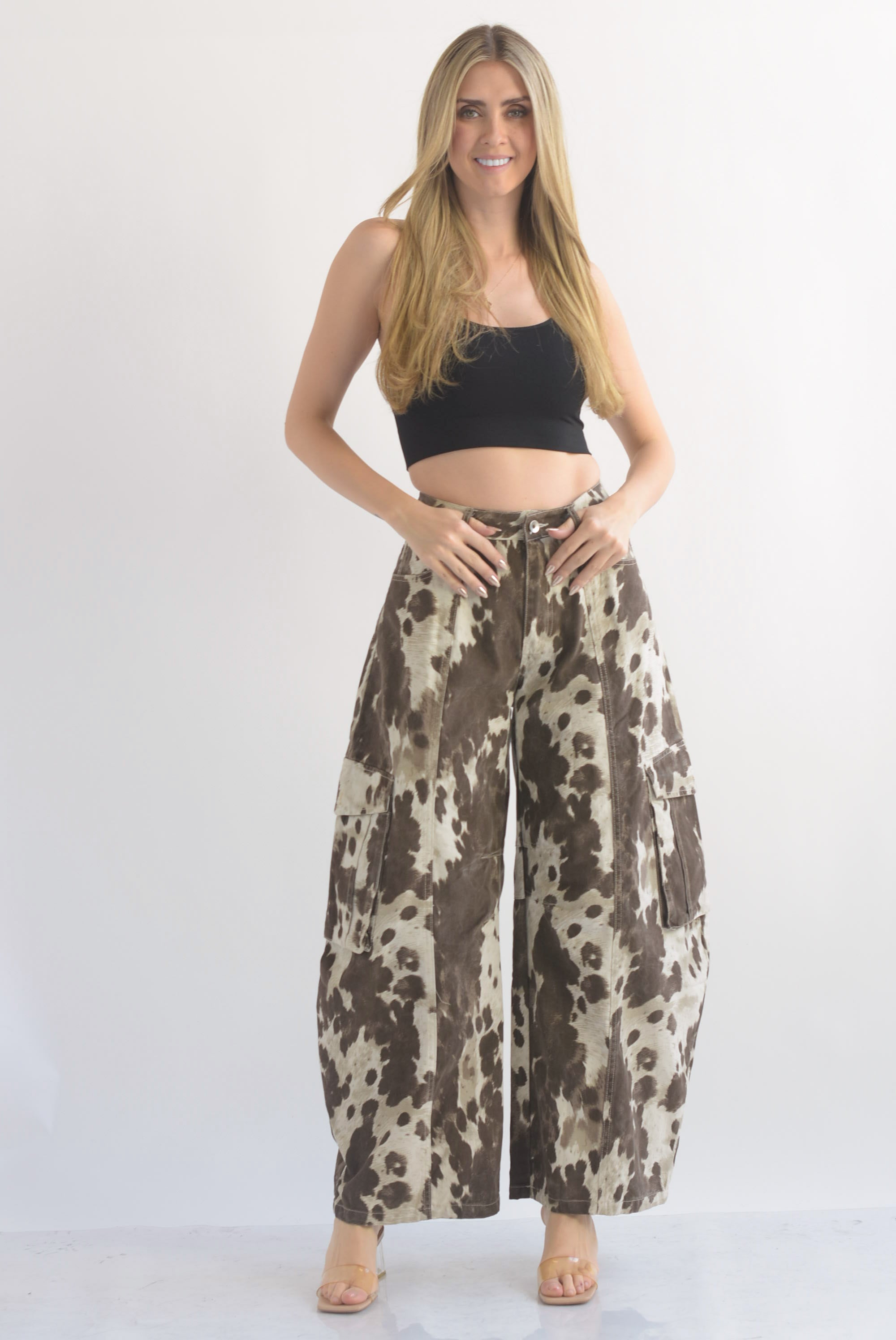 Jeans barrel cargo cow