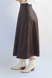 Fashion Styled Falda vinipiel corte A Espresso