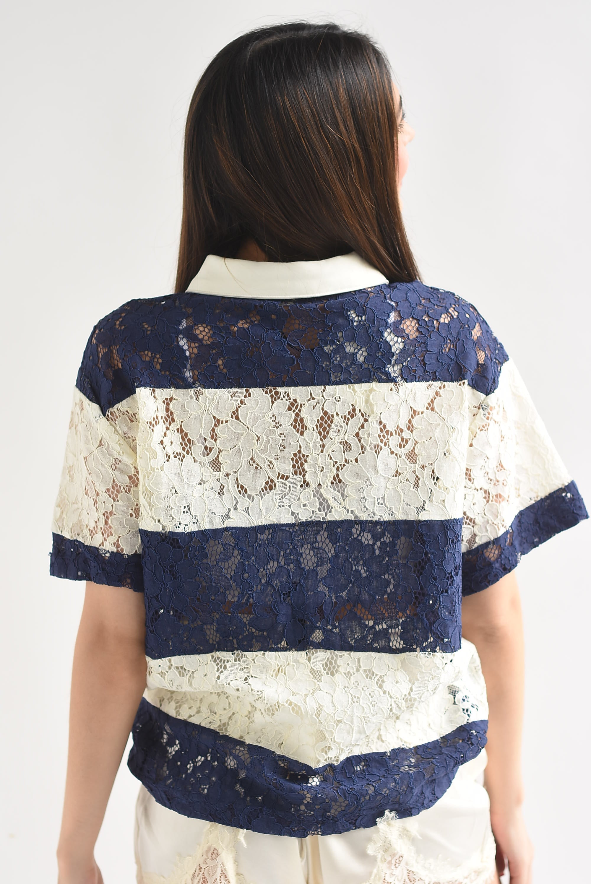 Blusa polo franjas #23 encaje