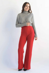 Fashion Styled Sweater crop canalé cruzado Gris