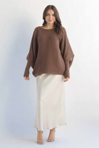 Fashion Styled Sweater manga vampiro Espresso