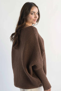 Fashion Styled Sweater manga vampiro Espresso