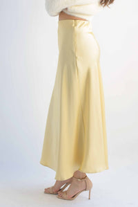 Fashion Styled Falda larga lencera corte A Amarilla