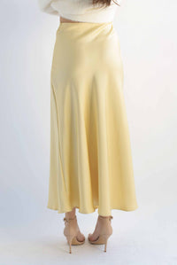 Fashion Styled Falda larga lencera corte A Amarilla