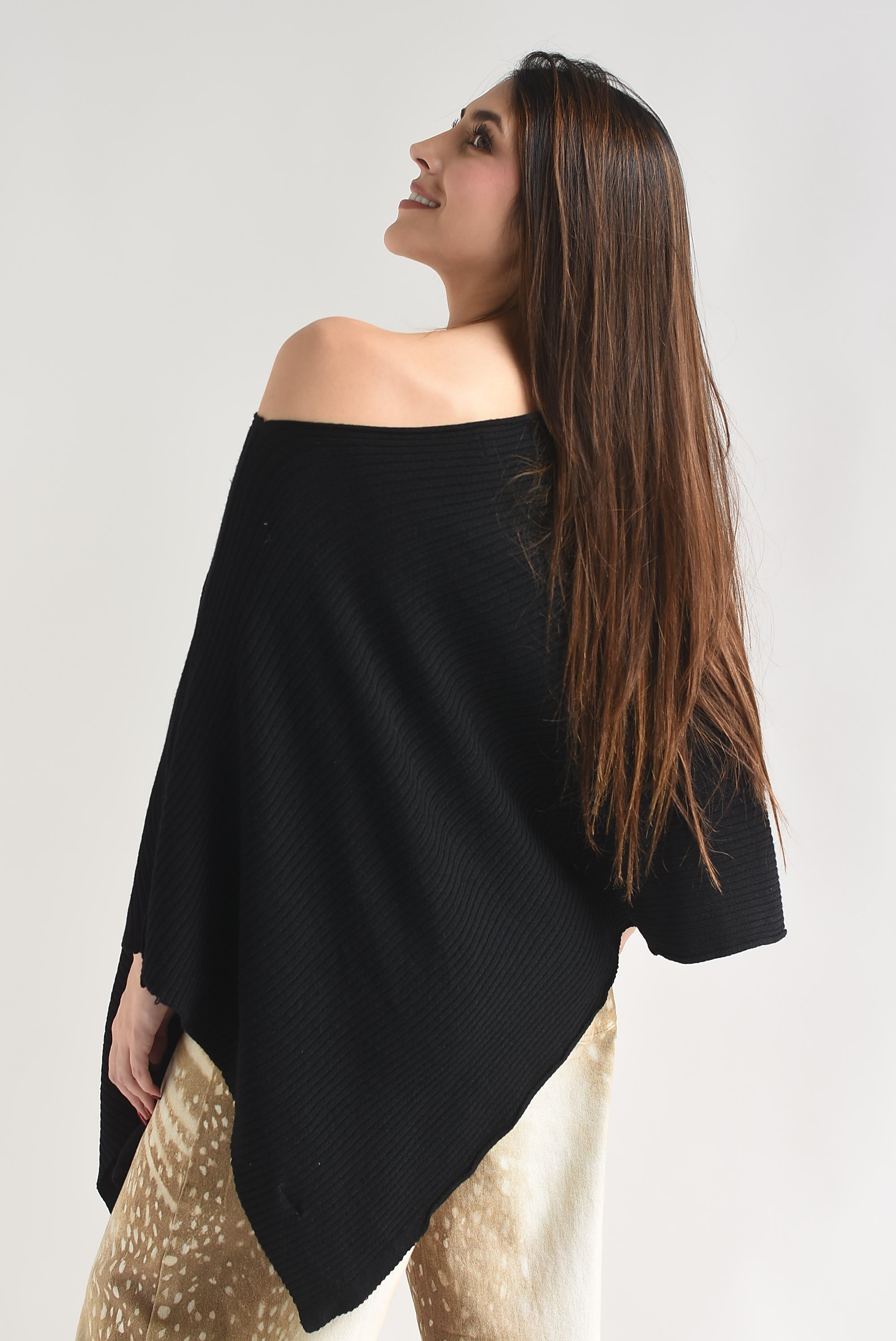 Capa poncho punto canalé