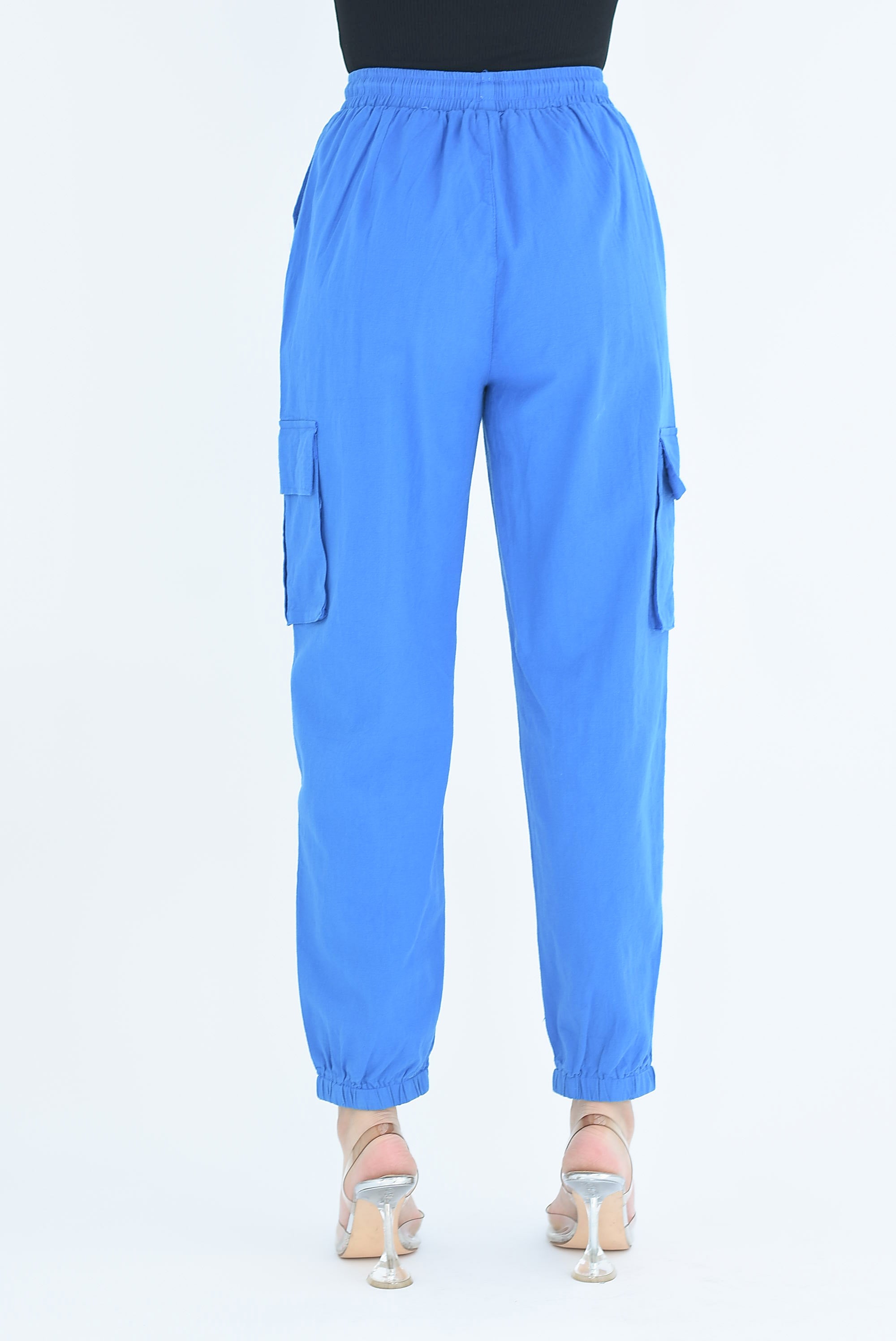 Jogger cargo lino Azul Mikonos