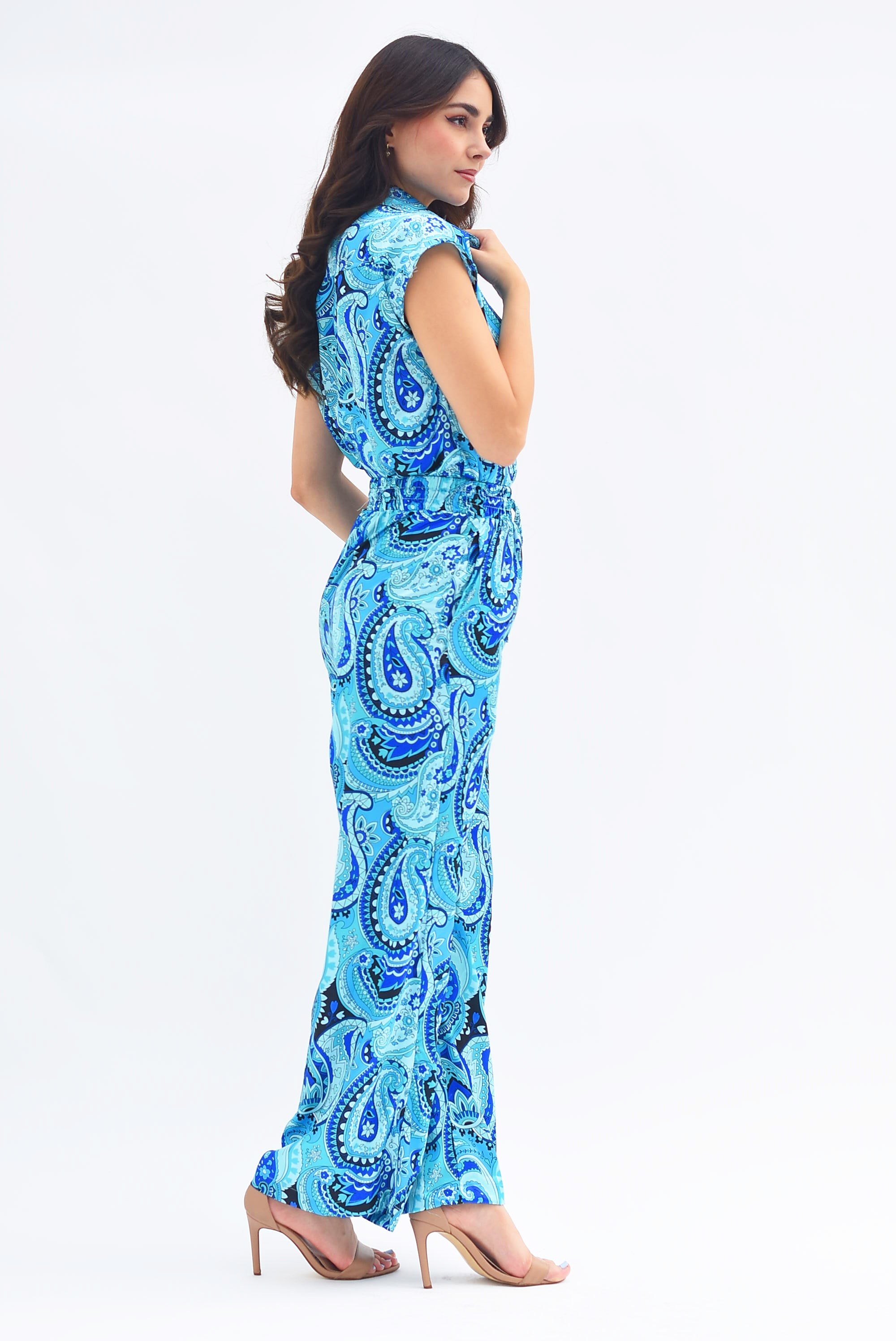 Set Pantalón y Blusa Paisley Azul