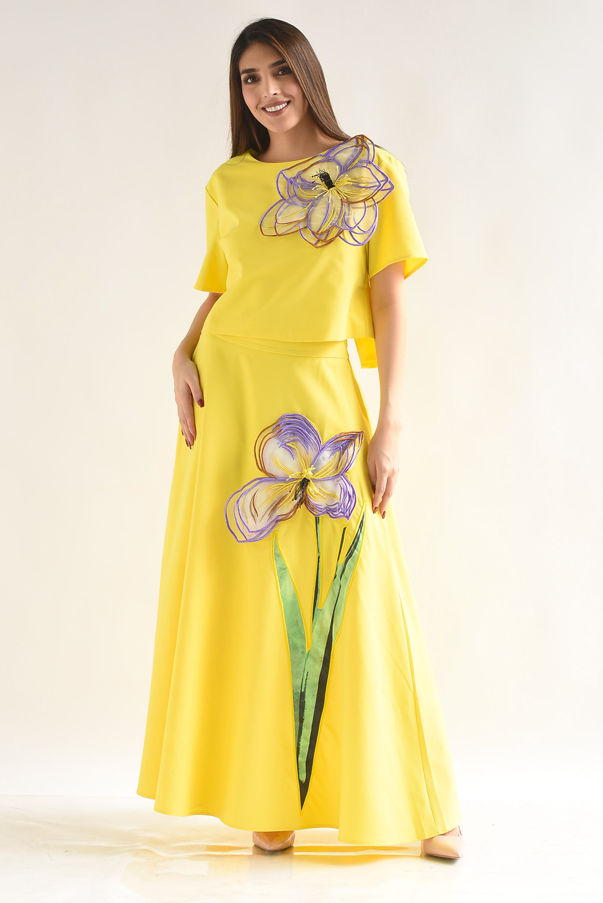 Set Maxi Falda y Blusa flor Lirio
