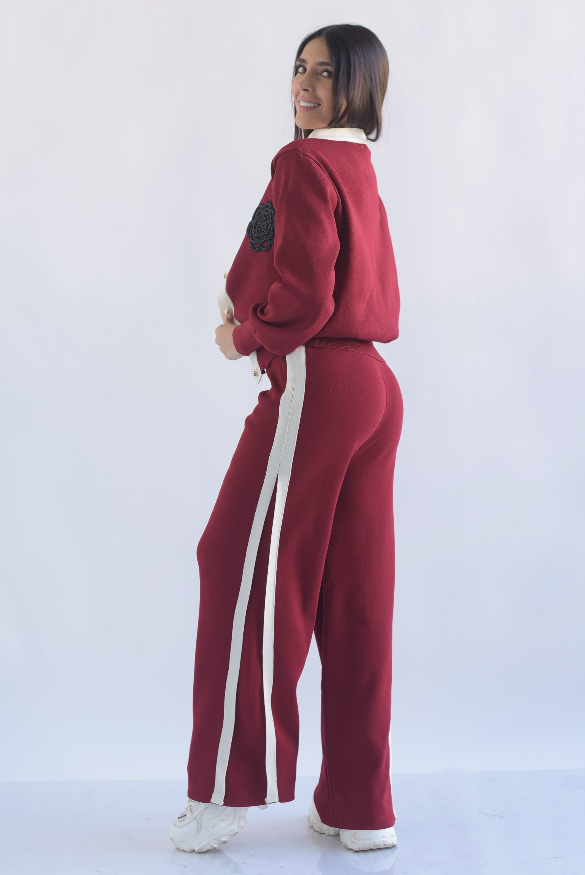 Set Pantalón track y Cárdigan Camelia punto