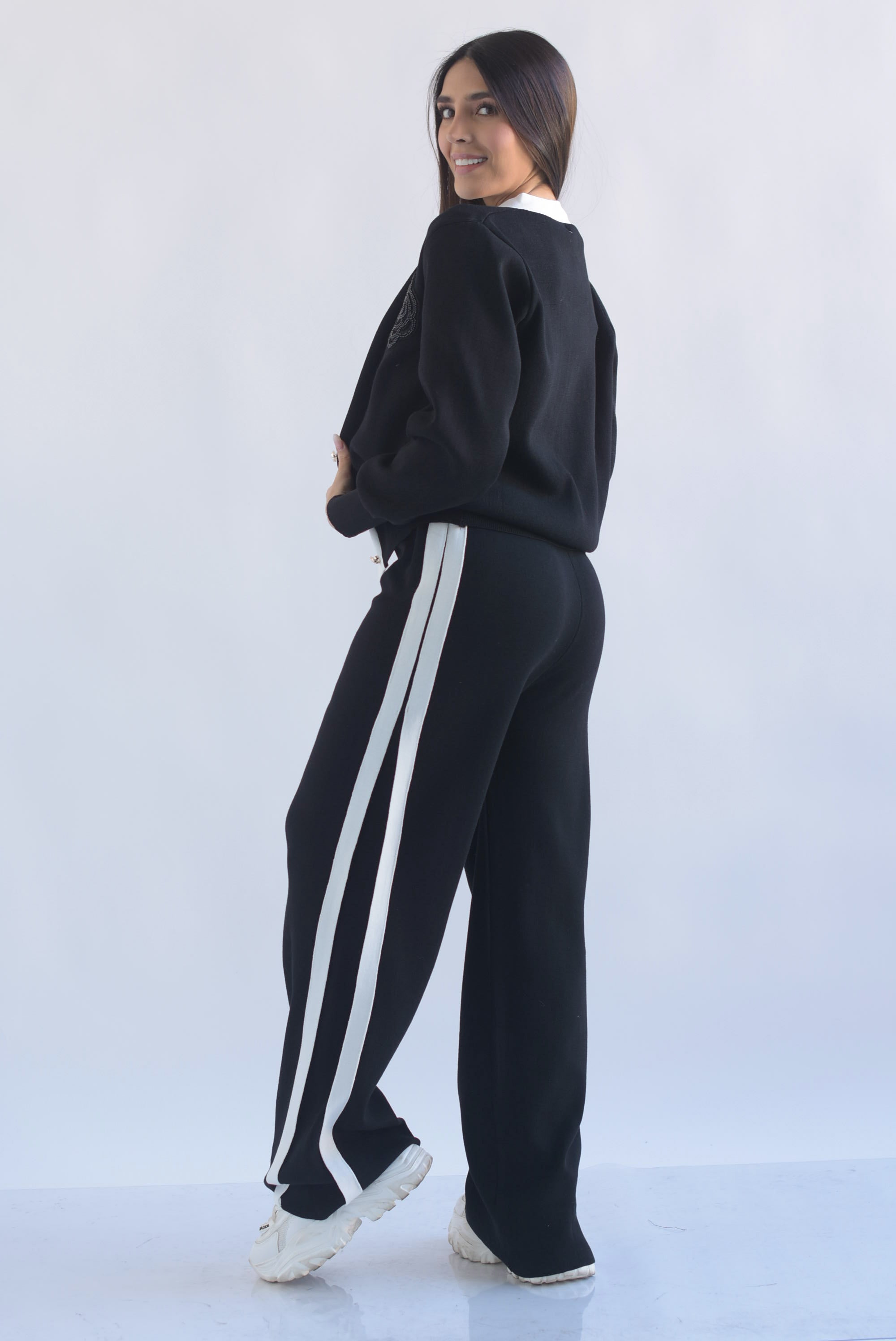 Set Pantalón track y Cárdigan Camelia punto