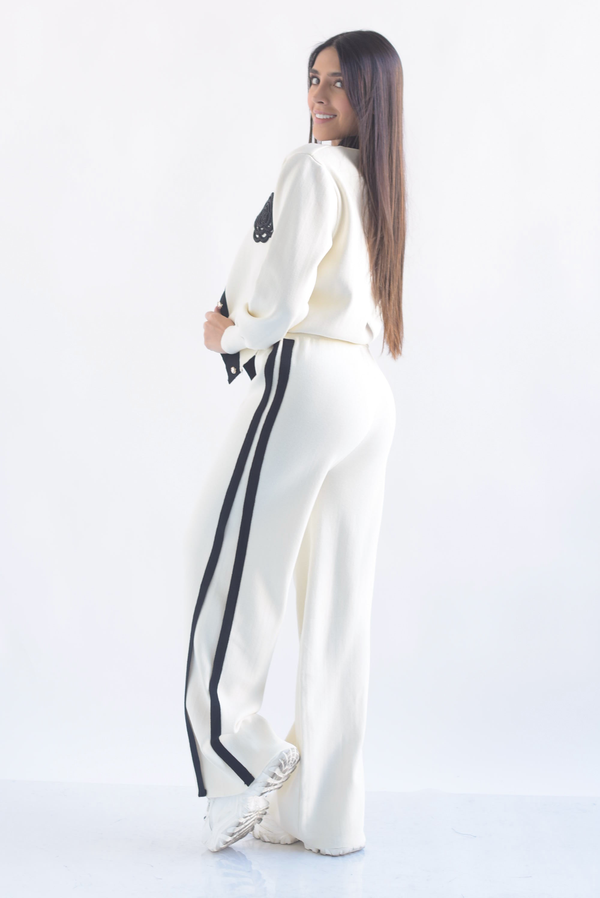 Set Pantalón track y Cárdigan Camelia punto