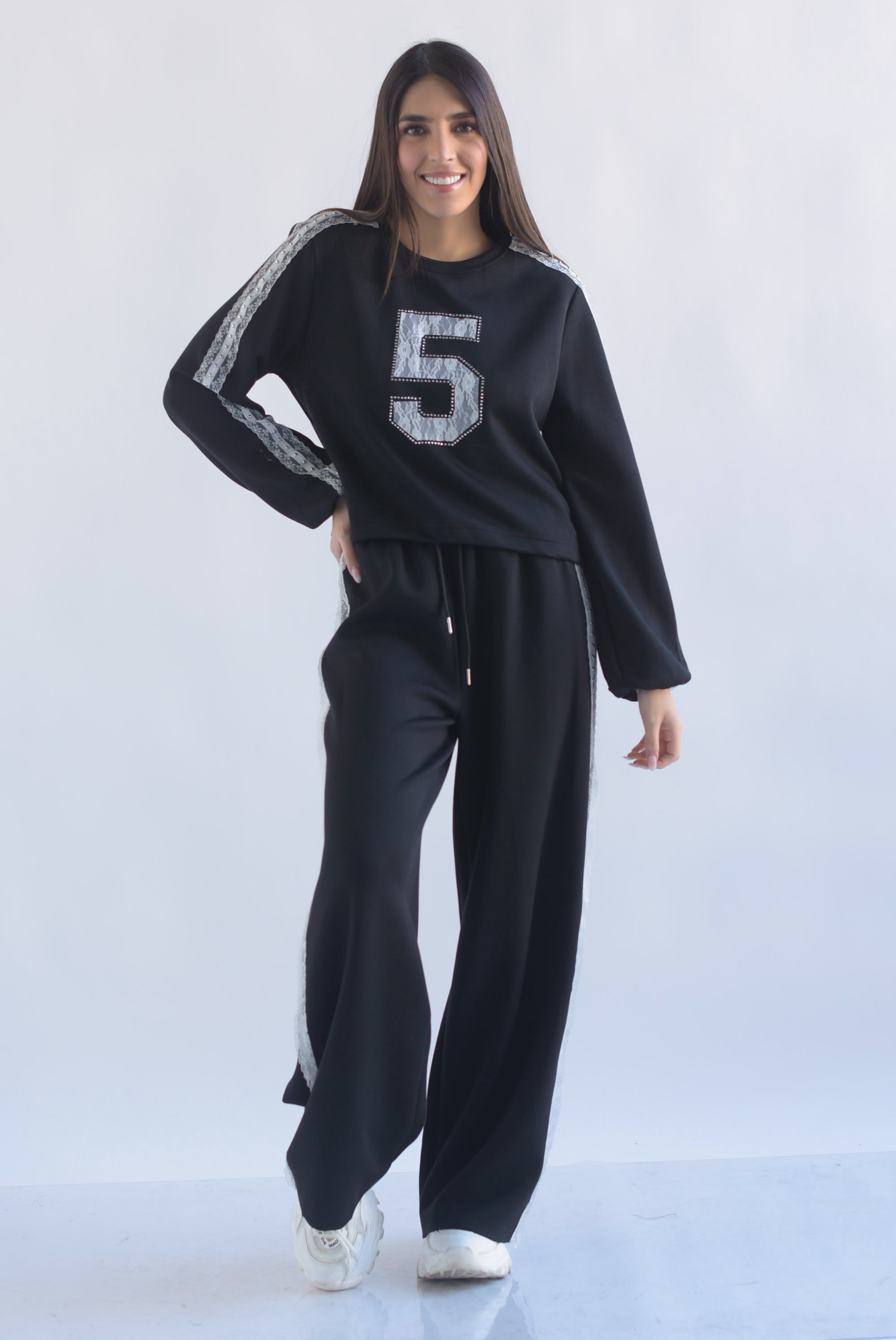 Set Pantalón y Sudadera #5 track encaje