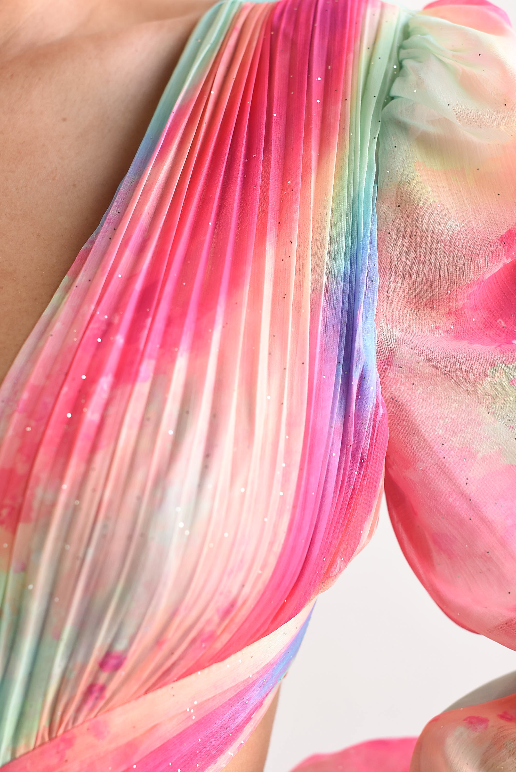 Vestido cut-out olanes brillos Multicolor