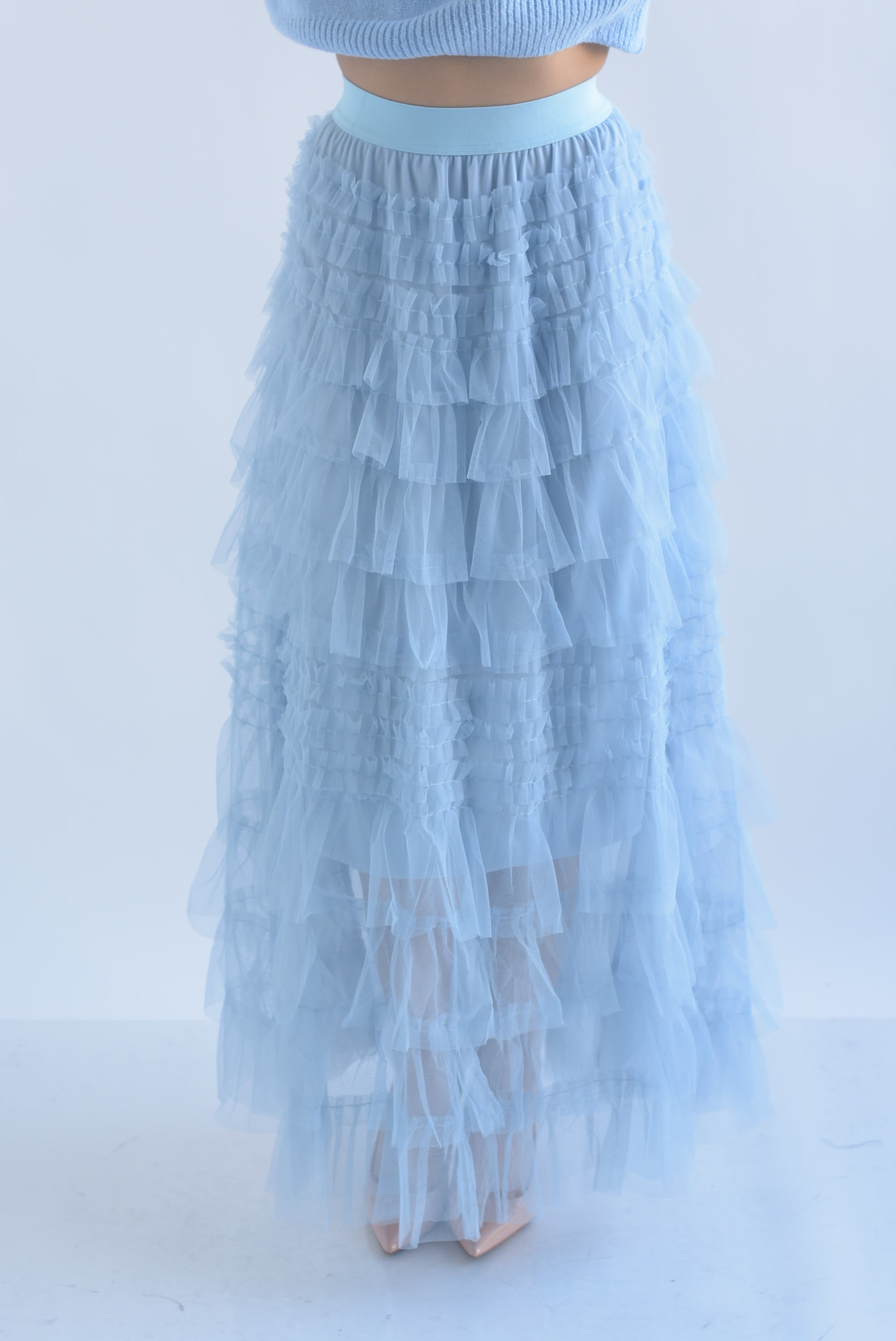 Falda tiras y olanes tulle