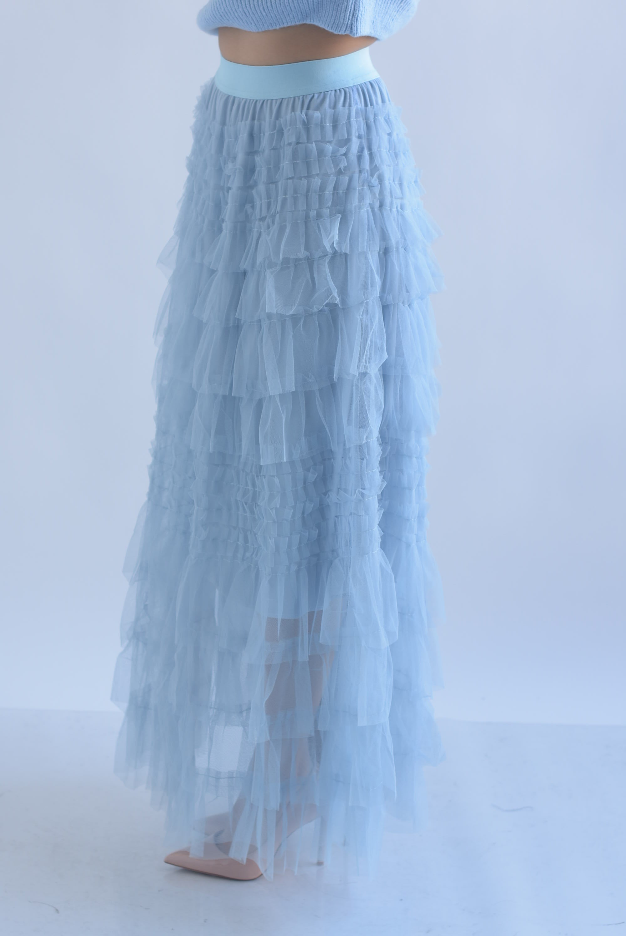 Falda tiras y olanes tulle