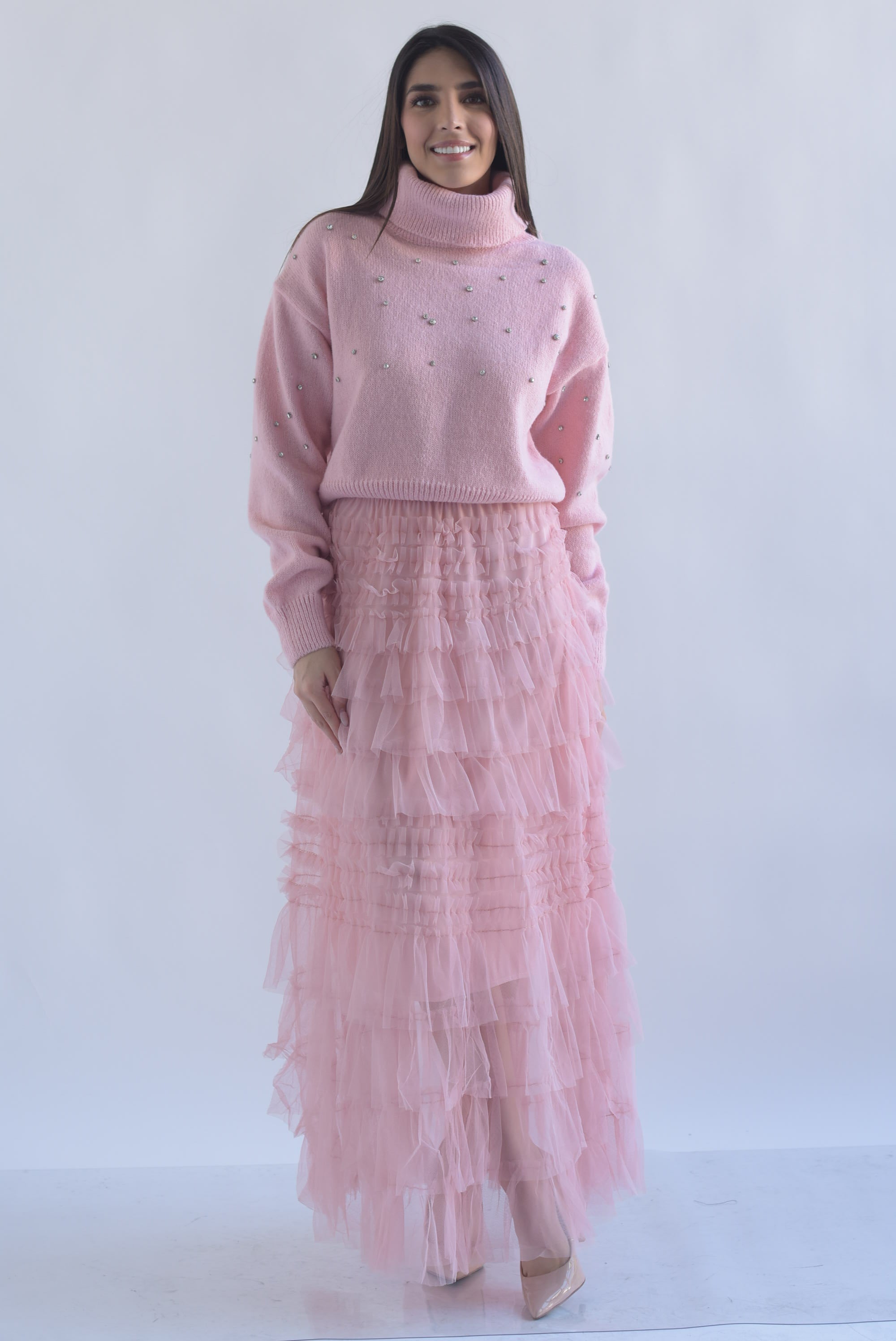 Falda tiras y olanes tulle