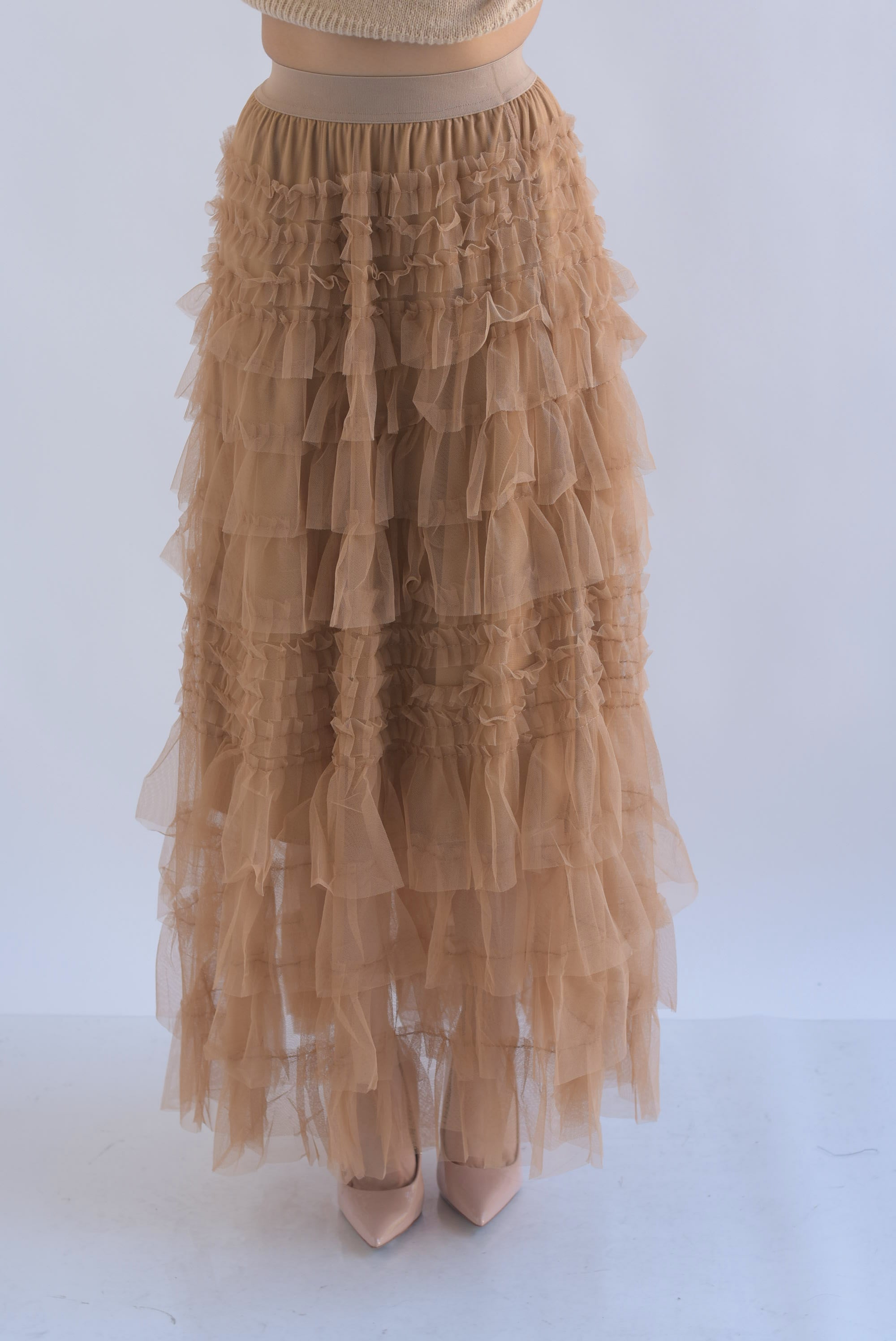 Falda tiras y olanes tulle