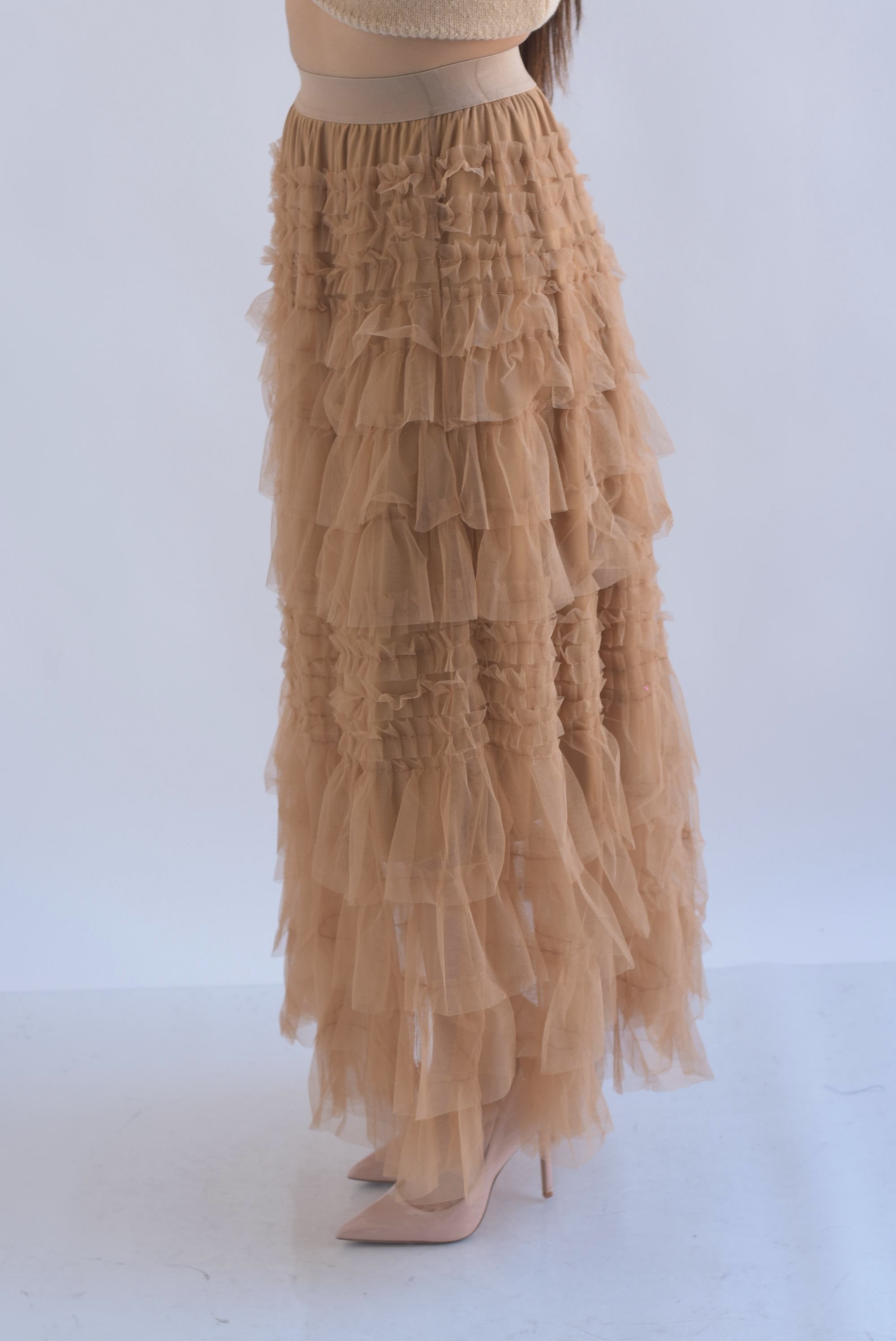 Falda tiras y olanes tulle