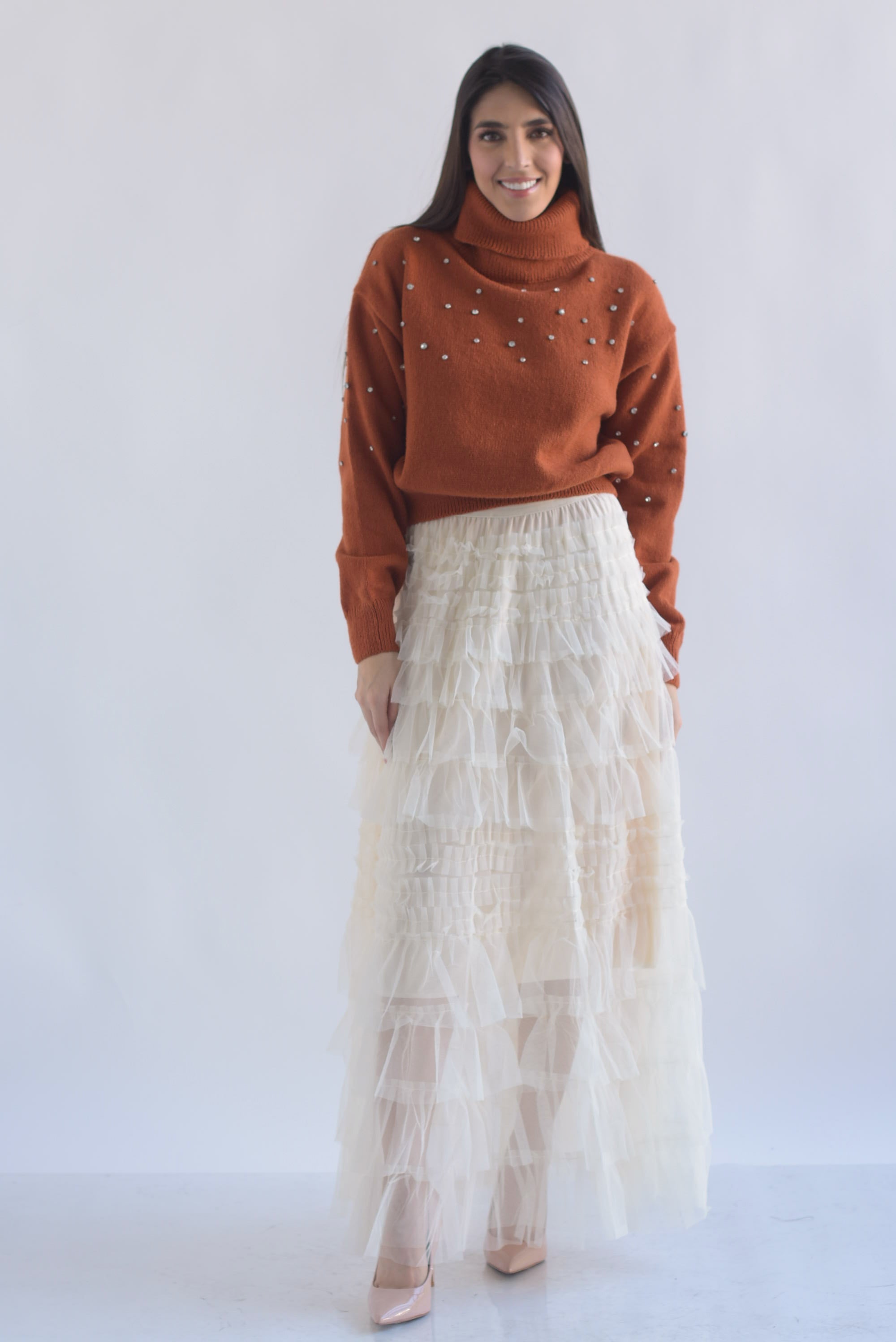 Falda tiras y olanes tulle