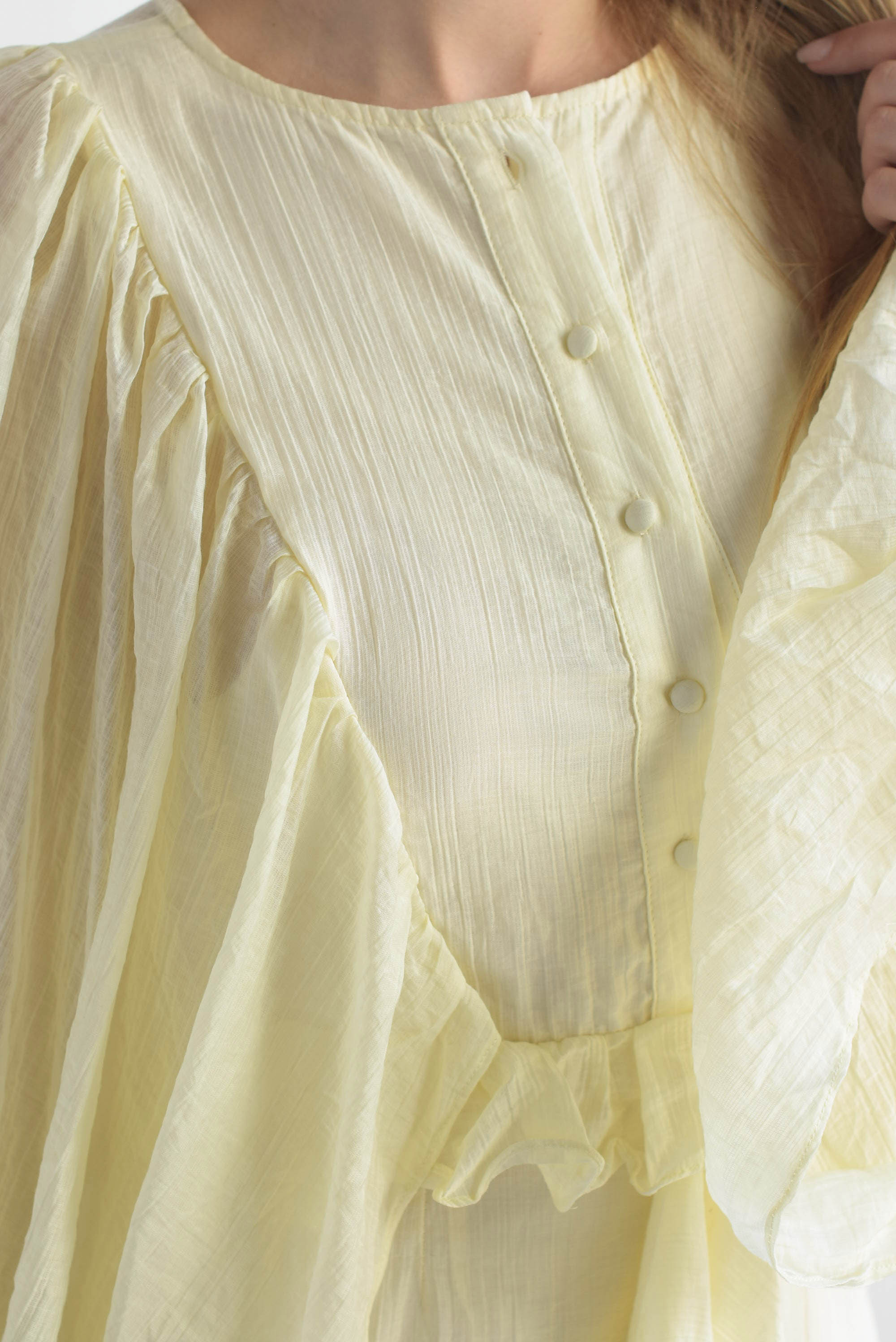 Vestido olanes manga globo Amarillo Baby