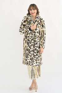 Fashion Styled Abrigo largo fur Leopardo