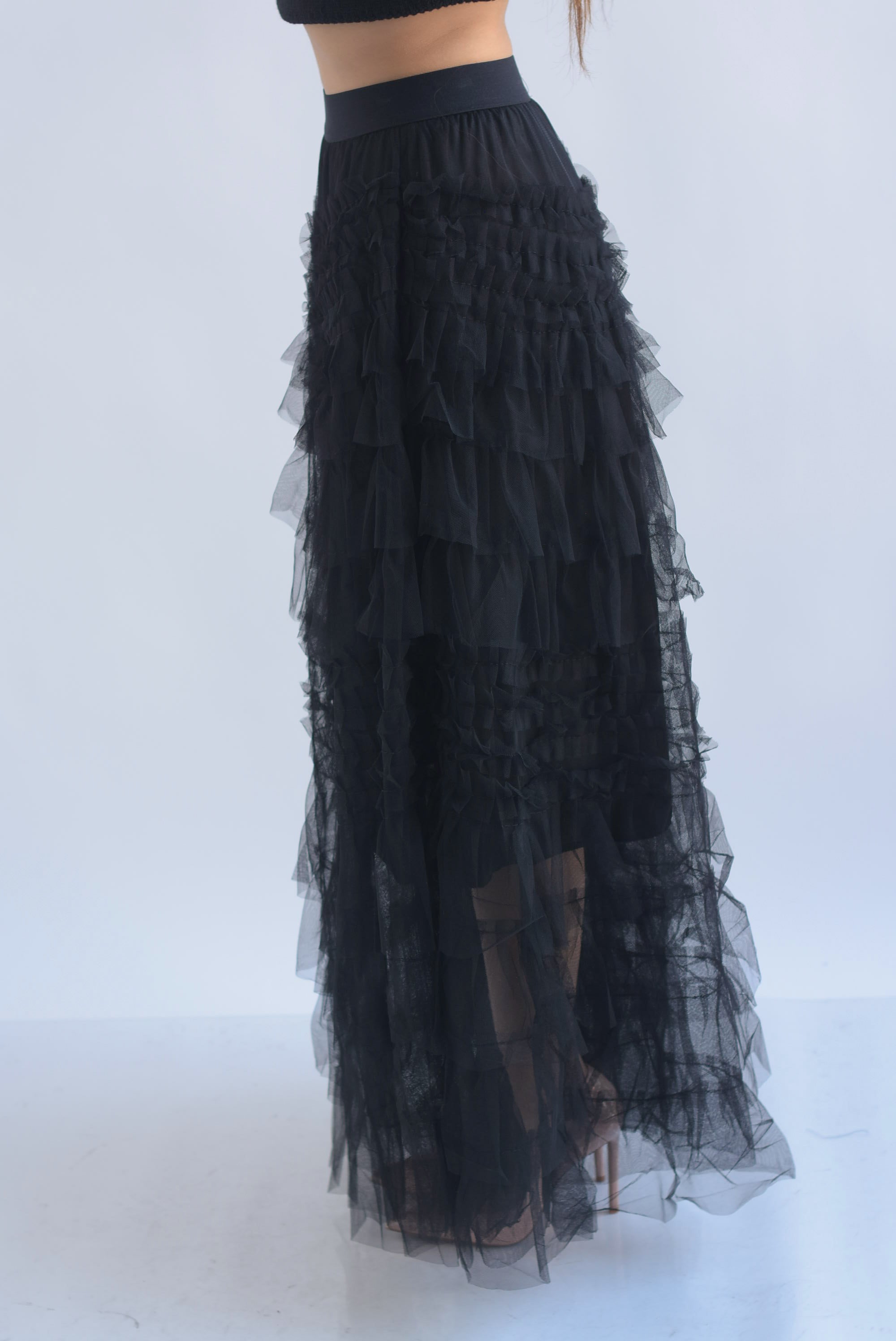 Falda tiras y olanes tulle