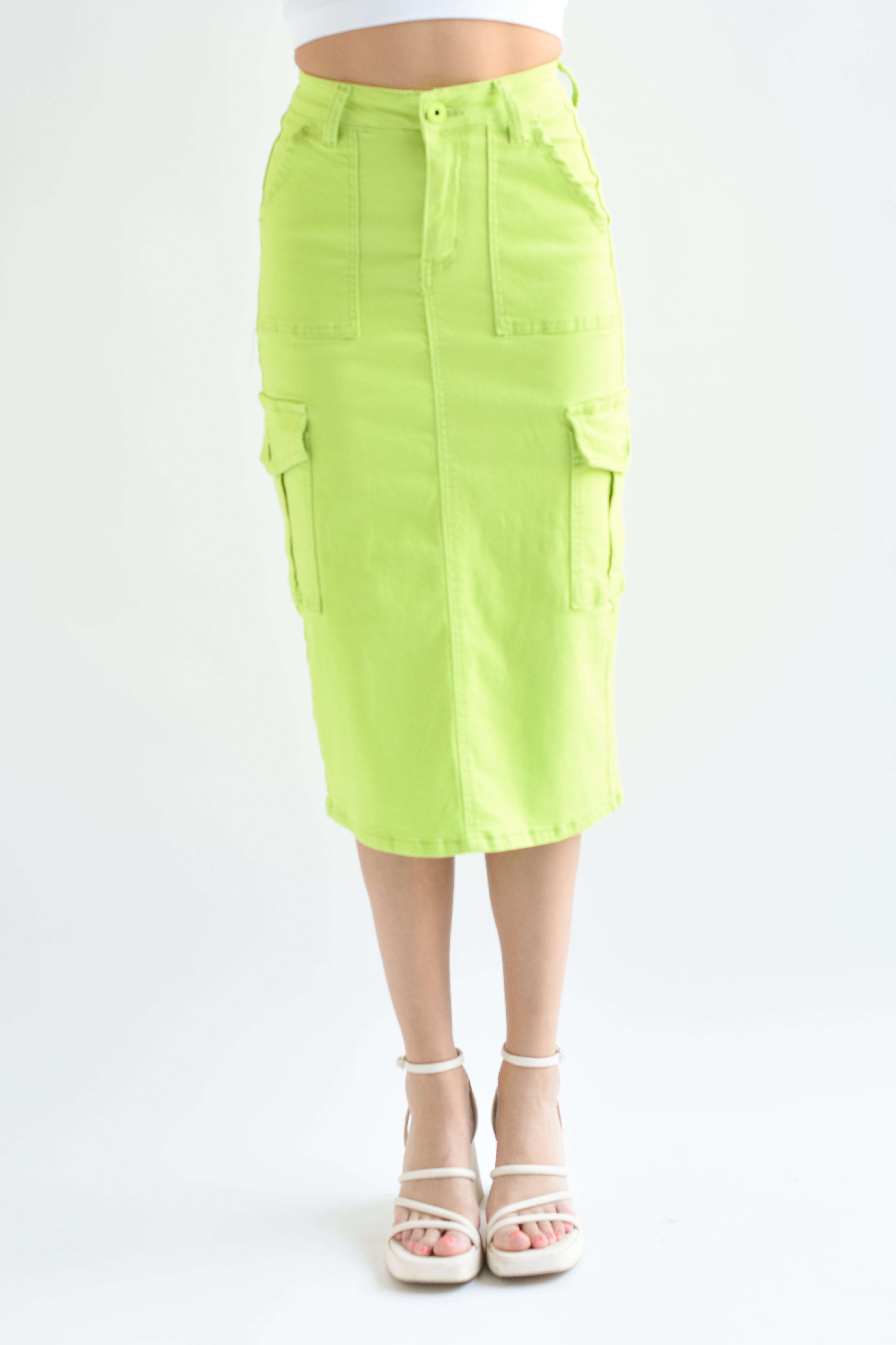 Falda cargo Denim Lime