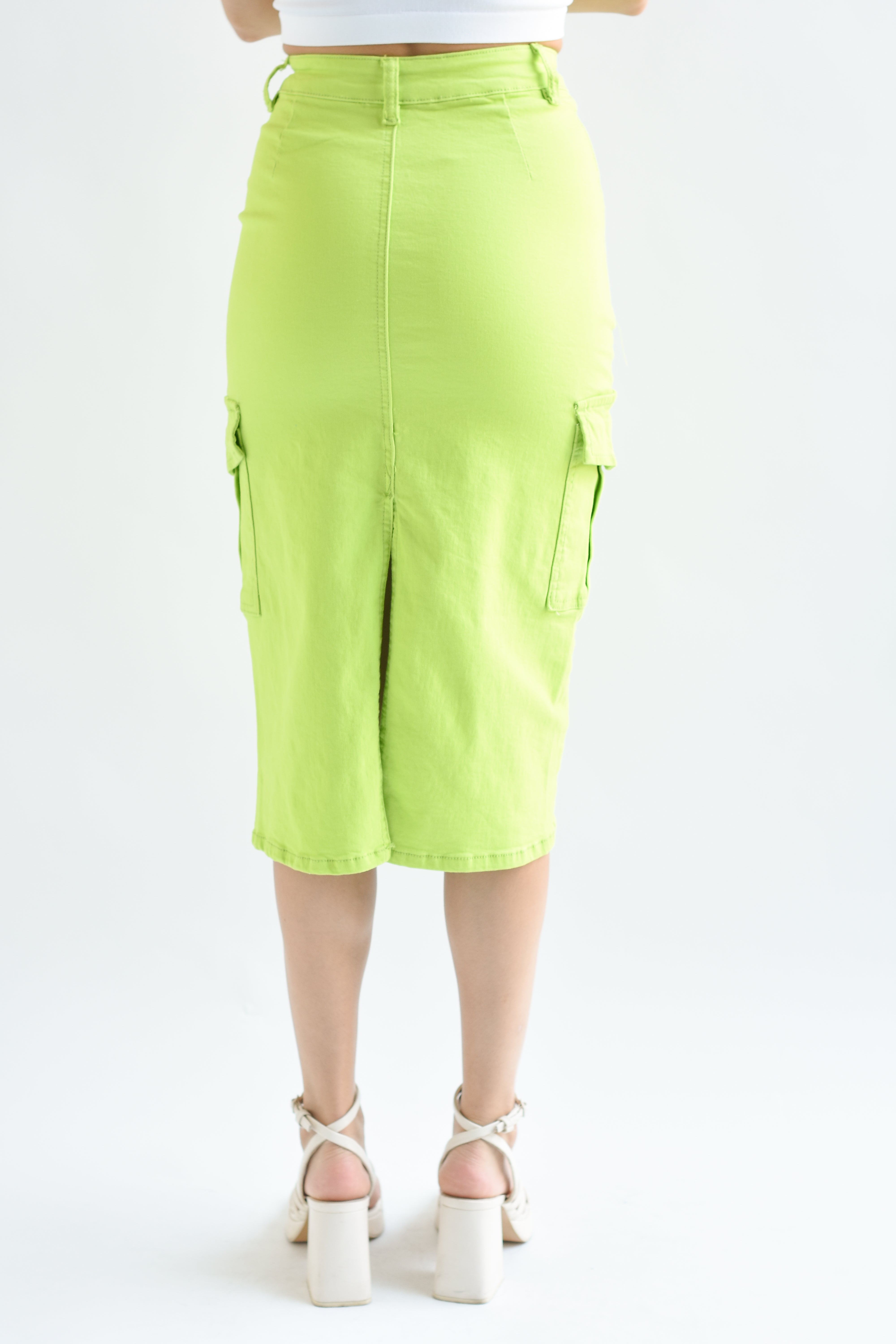Falda cargo Denim Lime