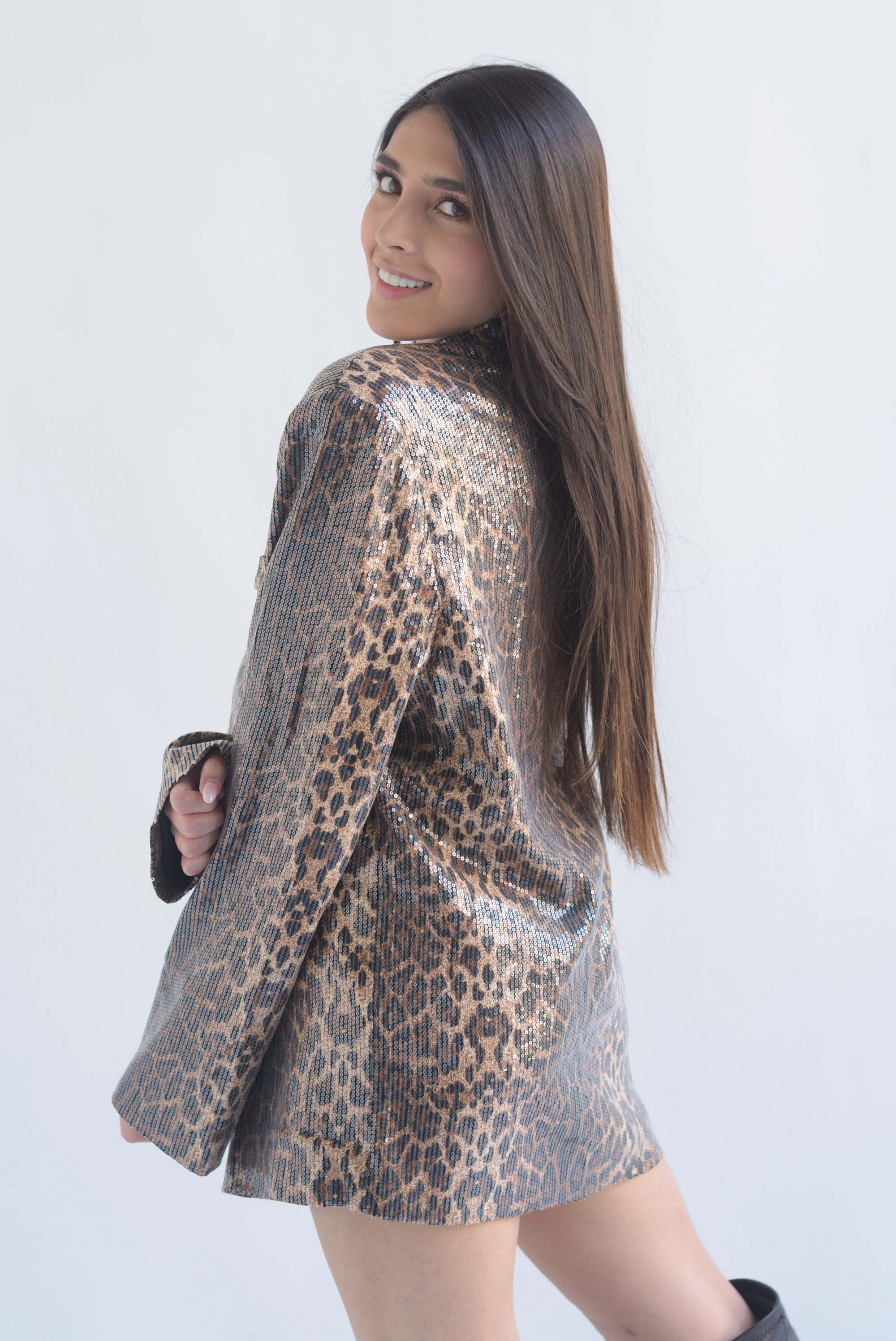 Blazer lentejuela Leopardo