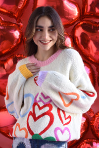 Fashion Styled Sweater filos corazones multicolor