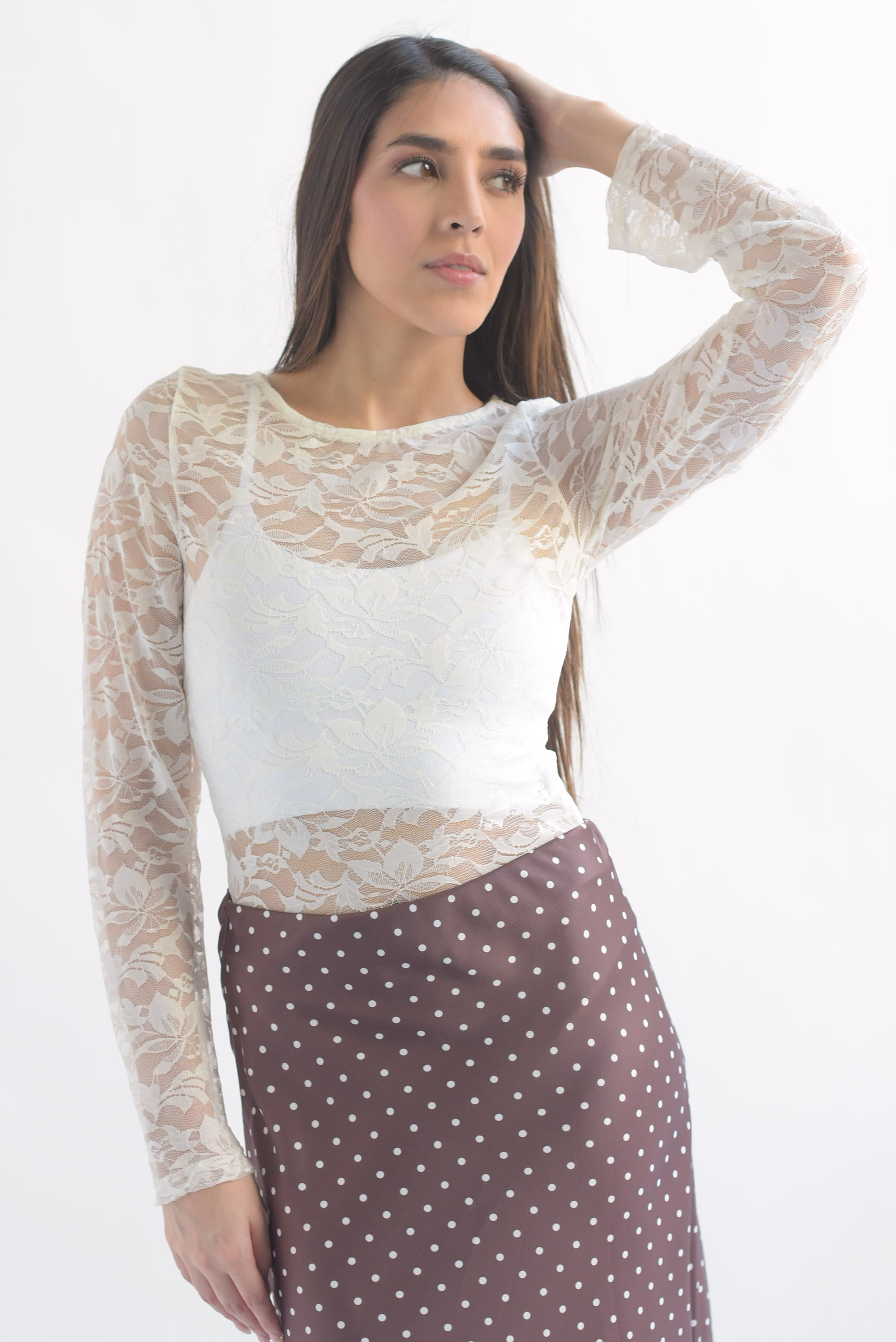 Body encaje manga larga