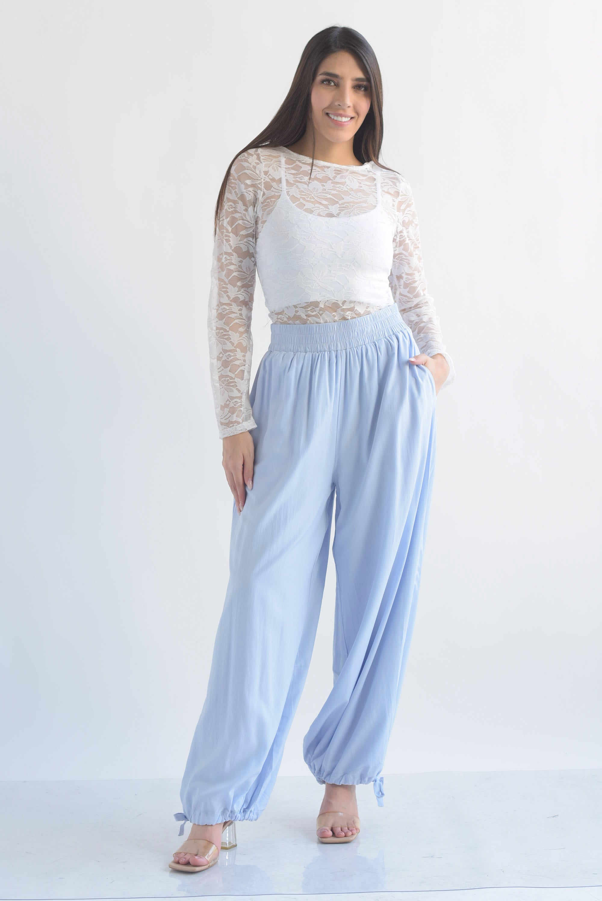 Pantalón globo tobillos jareta