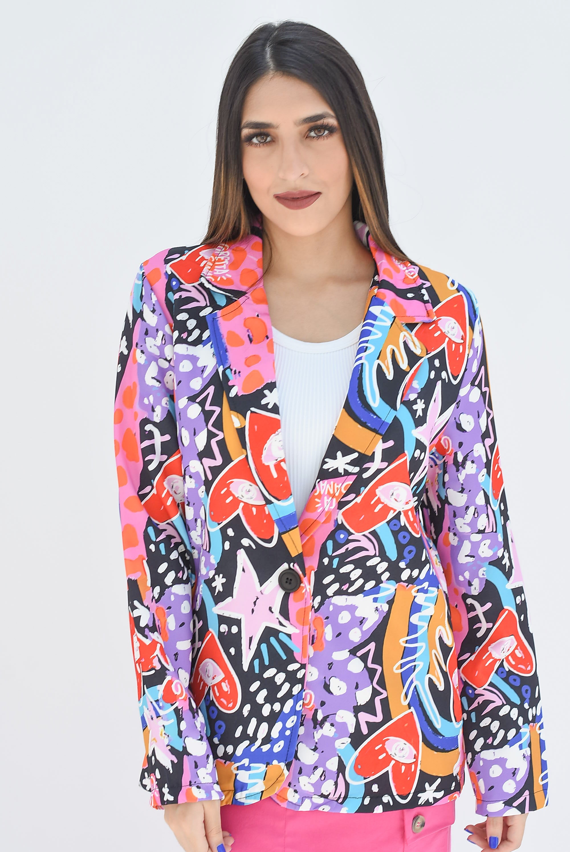 Blazer psicodélico emojis Negro