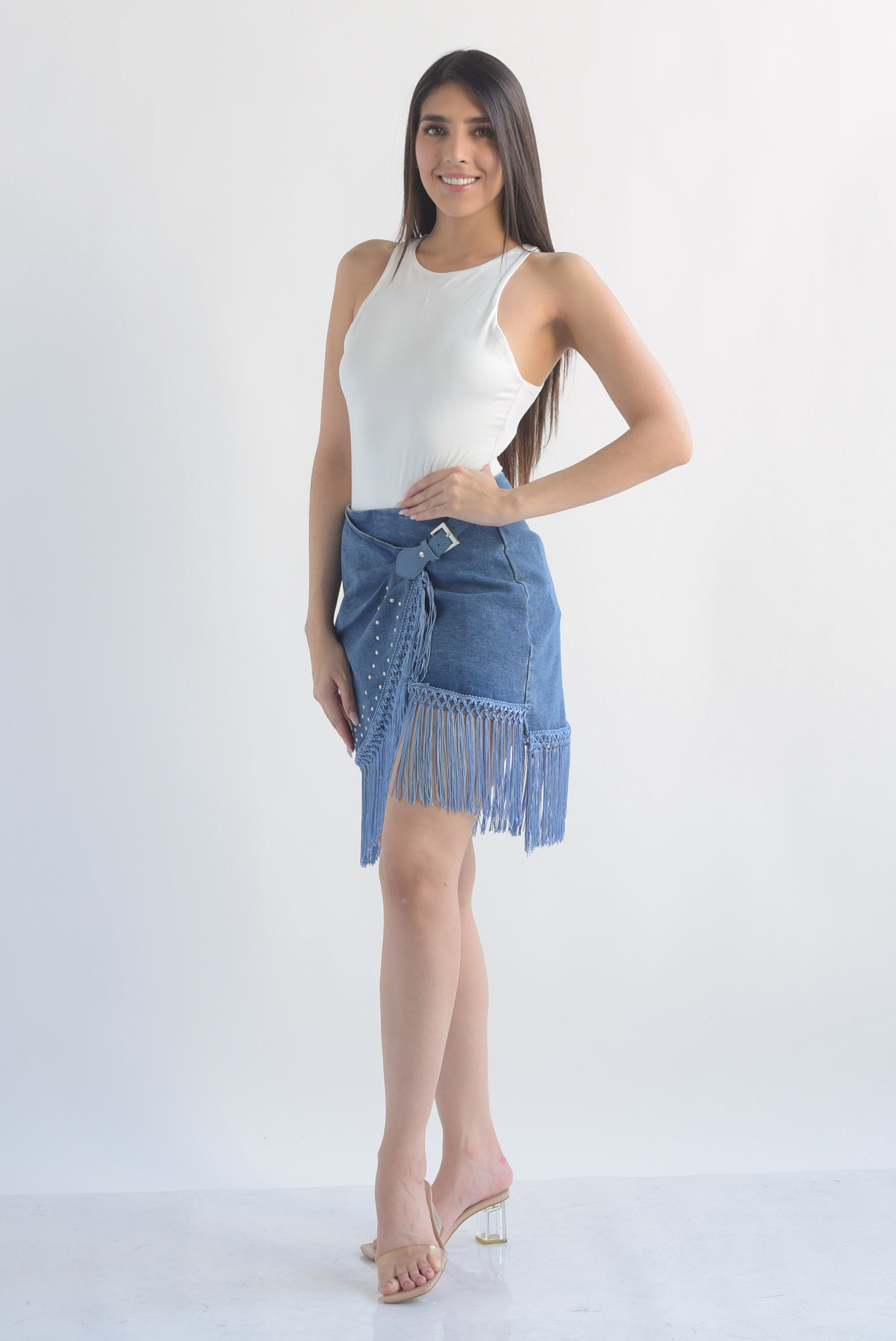 Falda envolvente flecos