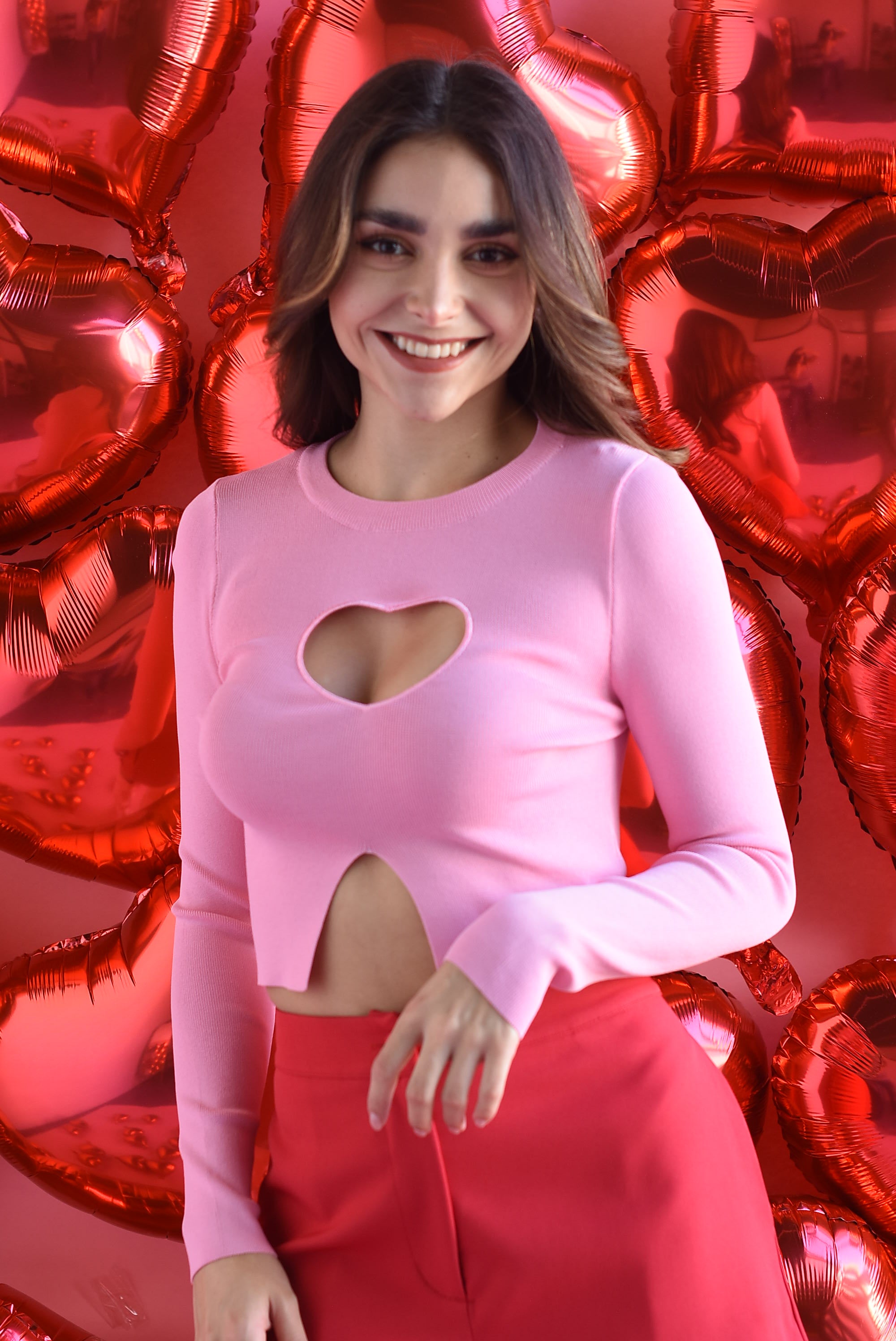 Blusa cut-out corazón Rosa